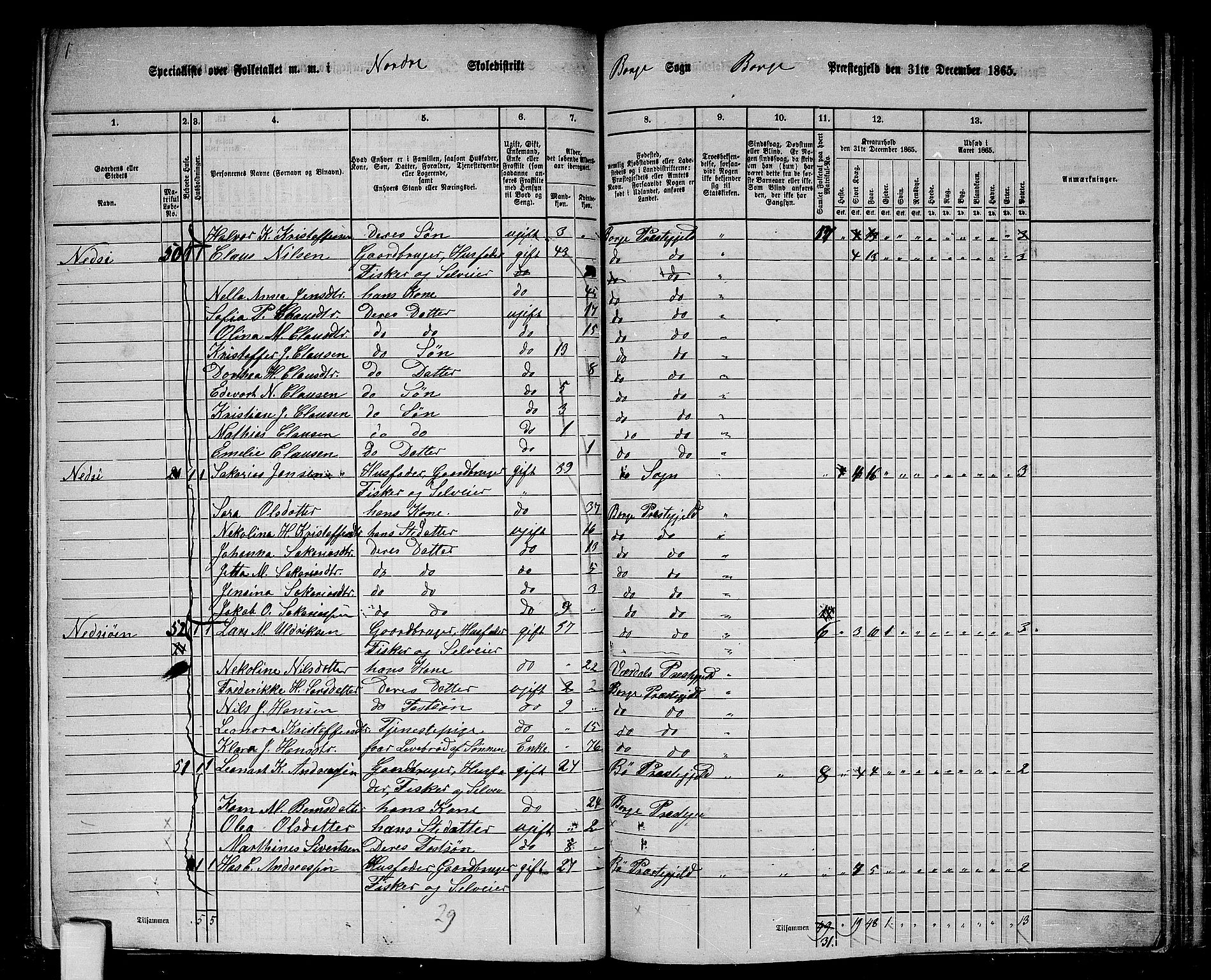 RA, 1865 census for Borge, 1865, p. 41