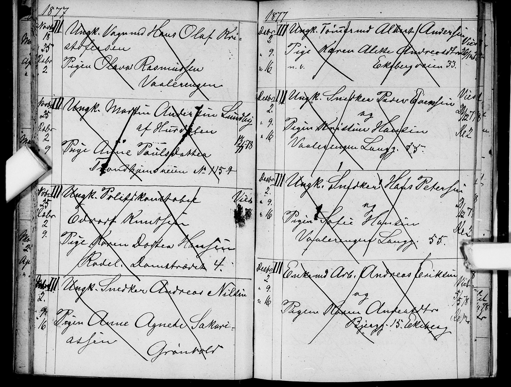 Østre Aker prestekontor Kirkebøker, AV/SAO-A-10840/H/Ha/L0003: Banns register no. I 3, 1873-1878