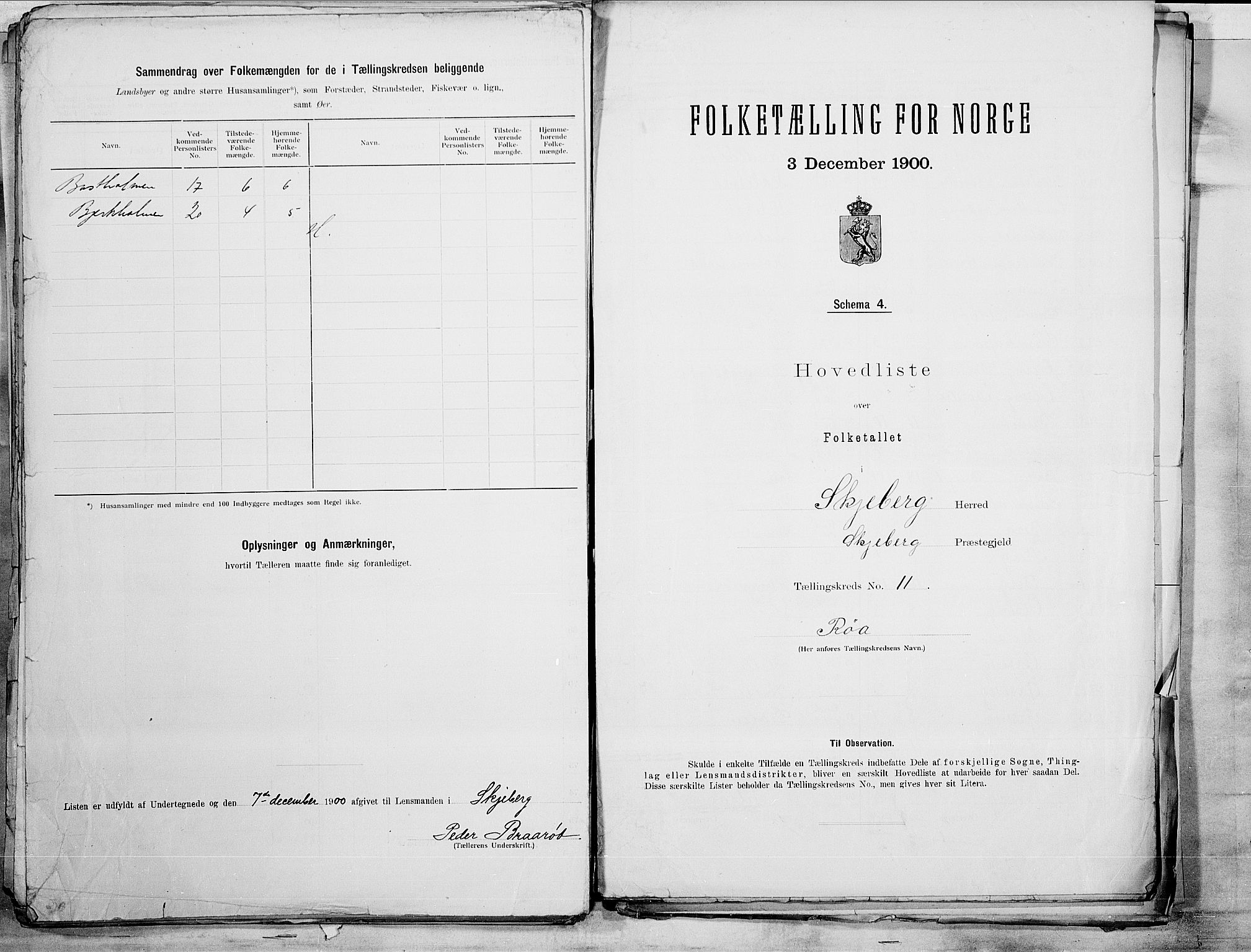 SAO, 1900 census for Skjeberg, 1900, p. 26