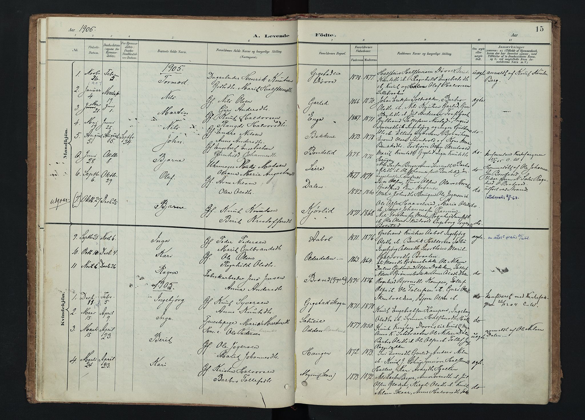 Nord-Aurdal prestekontor, SAH/PREST-132/H/Ha/Haa/L0015: Parish register (official) no. 15, 1896-1914, p. 15