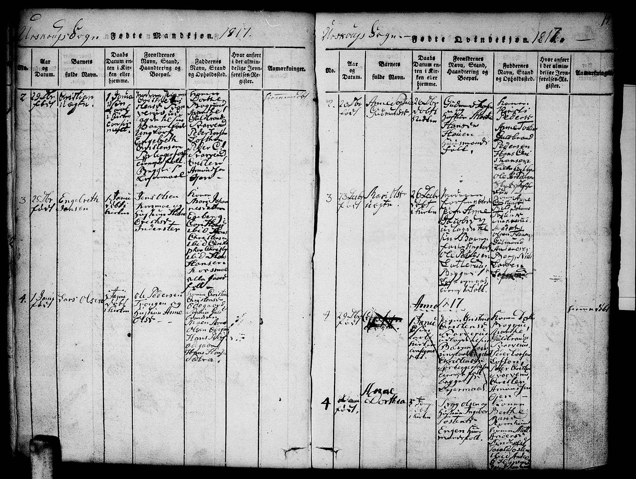 Aurskog prestekontor Kirkebøker, SAO/A-10304a/F/Fa/L0005: Parish register (official) no. I 5, 1814-1829, p. 19