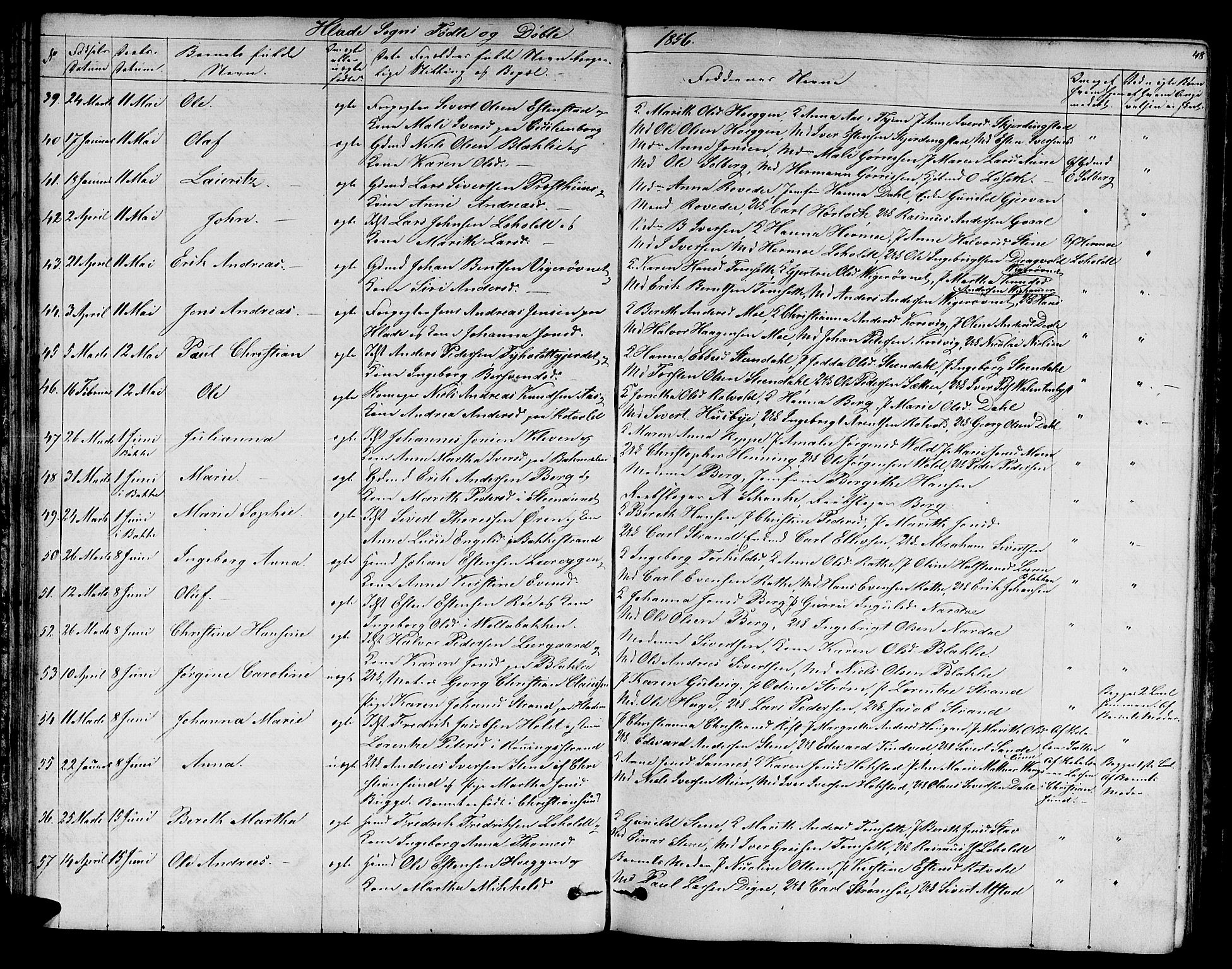 Ministerialprotokoller, klokkerbøker og fødselsregistre - Sør-Trøndelag, SAT/A-1456/606/L0310: Parish register (copy) no. 606C06, 1850-1859, p. 48