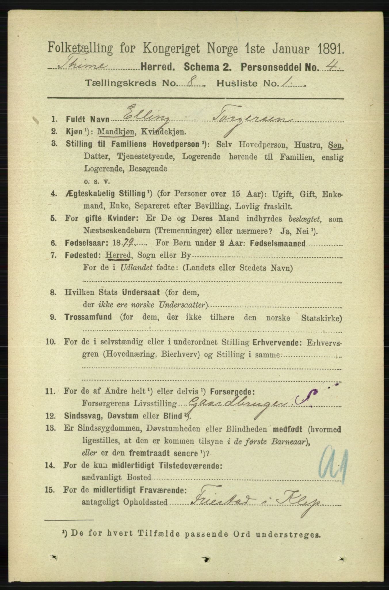 RA, 1891 census for 1121 Time, 1891, p. 2972