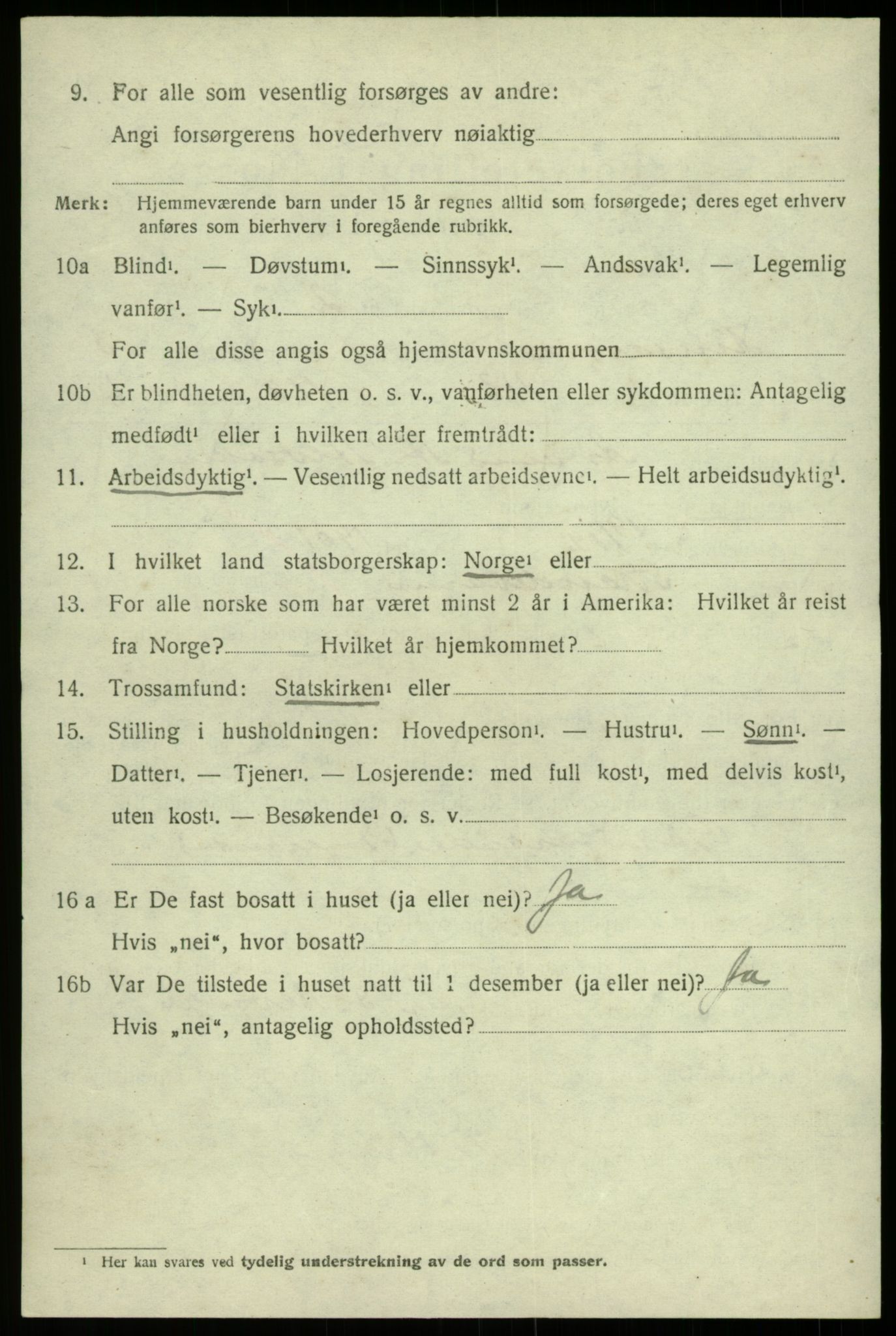 SAB, 1920 census for Kinsarvik, 1920, p. 2377