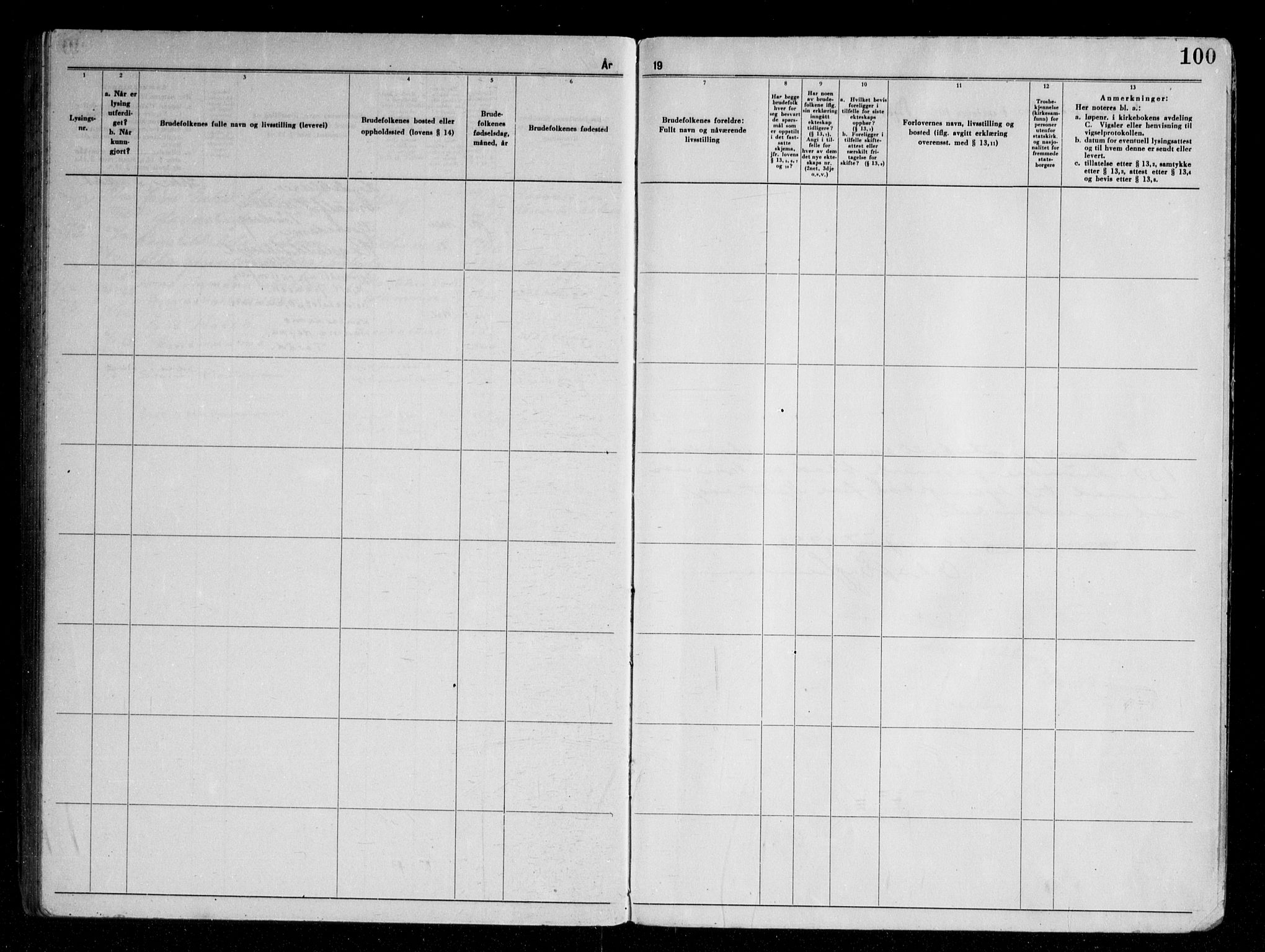 Nøtterøy kirkebøker, AV/SAKO-A-354/H/Ha/L0003: Banns register no. 3, 1952-1961, p. 100