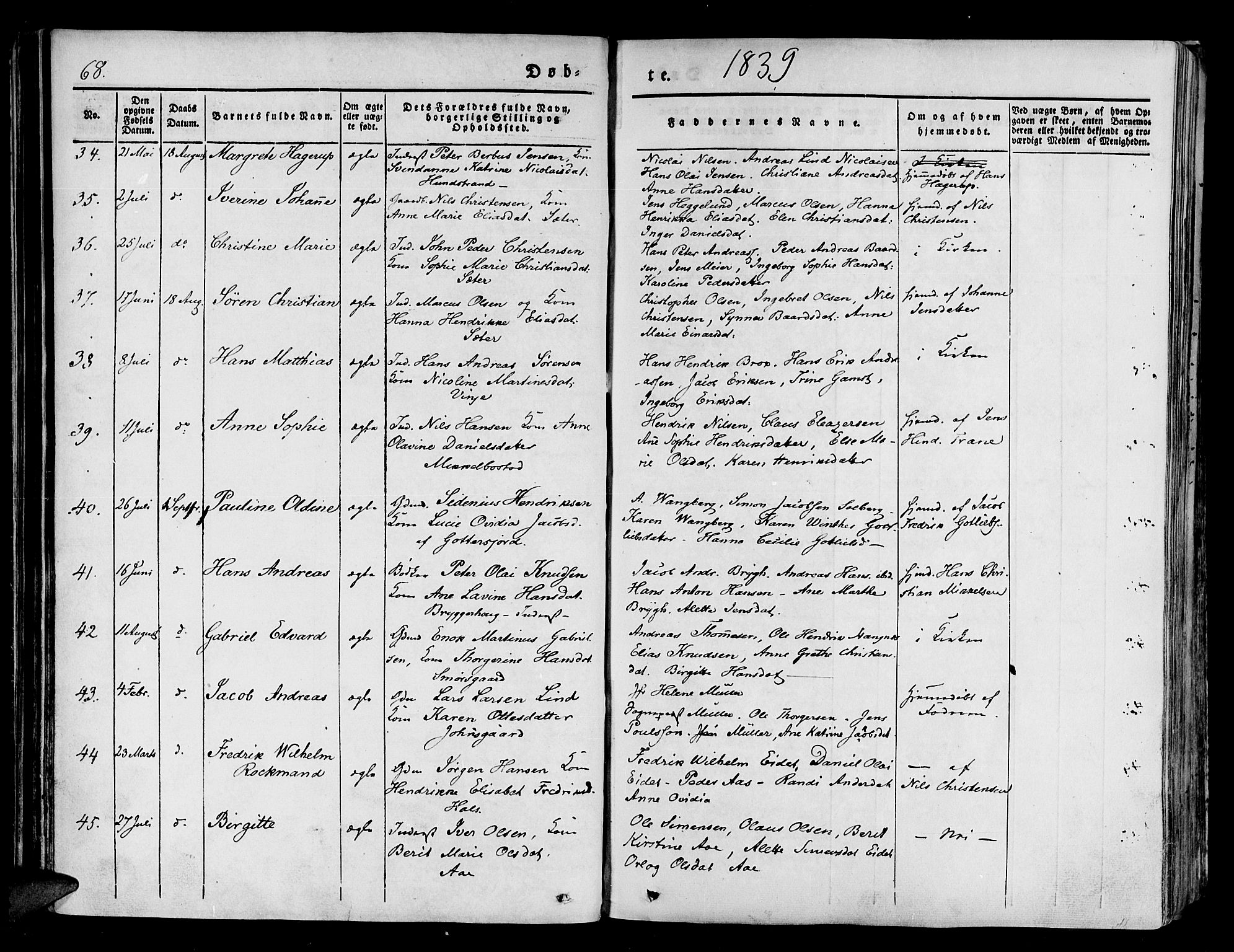 Tranøy sokneprestkontor, AV/SATØ-S-1313/I/Ia/Iaa/L0005kirke: Parish register (official) no. 5, 1829-1844, p. 68