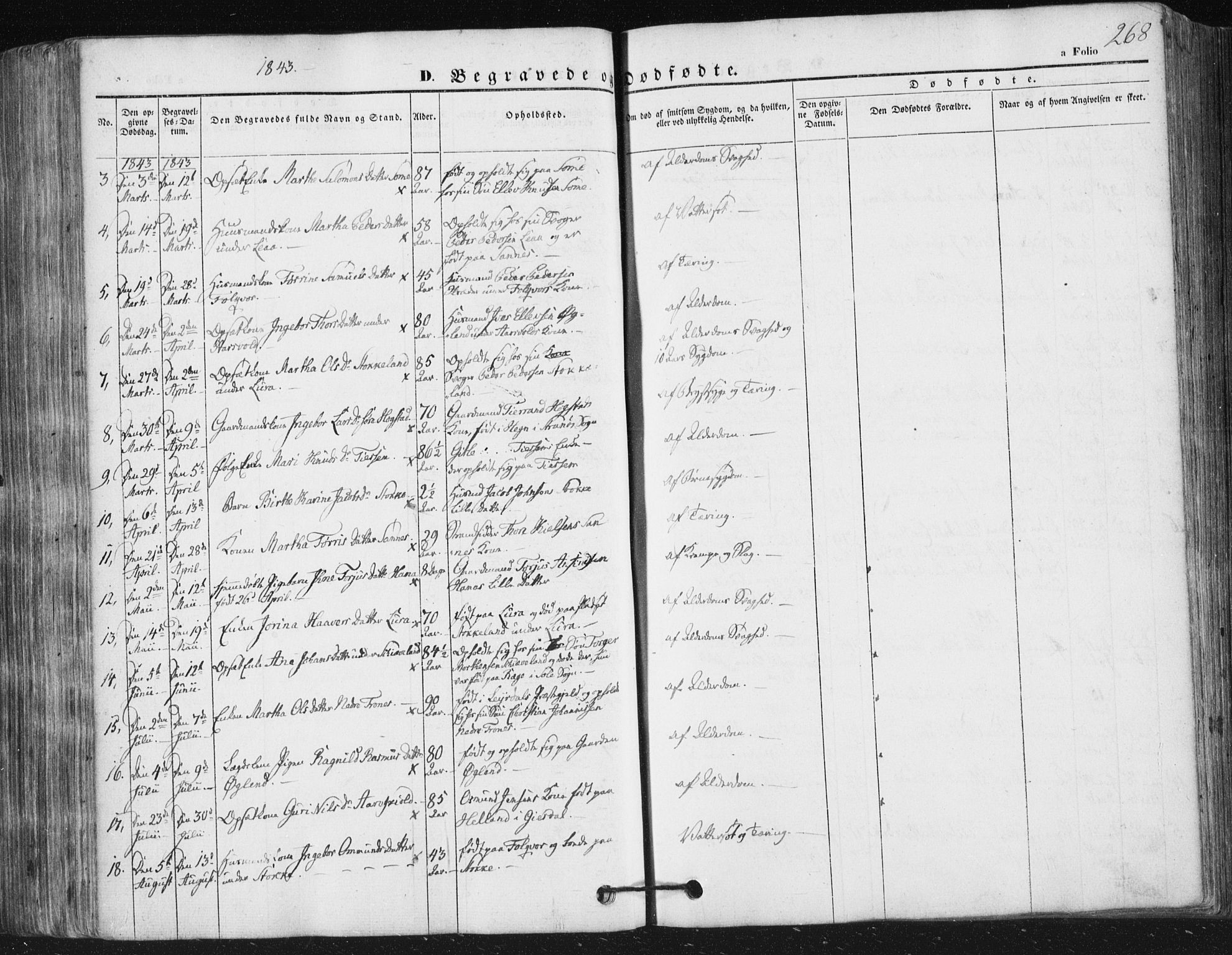 Høyland sokneprestkontor, SAST/A-101799/001/30BA/L0008: Parish register (official) no. A 8, 1841-1856, p. 268