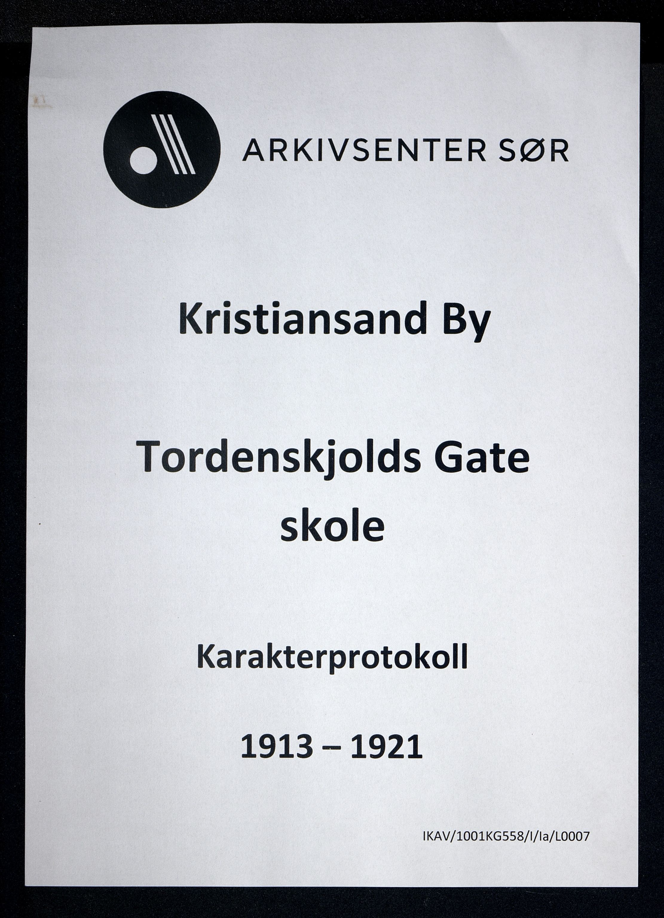 Kristiansand By - Tordenskjolds Gate Skole, ARKSOR/1001KG558/I/Ia/L0007: Fraværsdagbok, 1913-1921