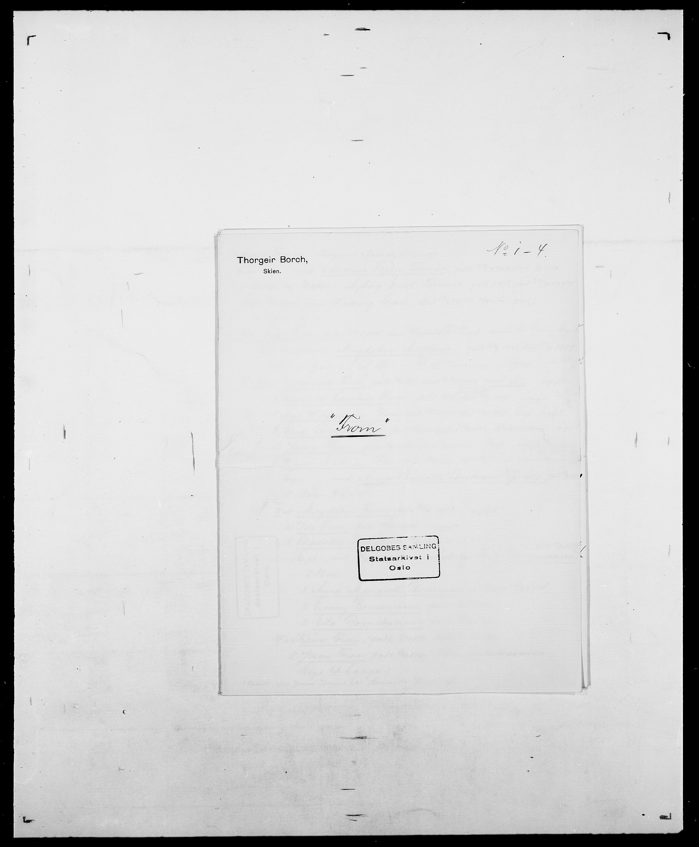 Delgobe, Charles Antoine - samling, SAO/PAO-0038/D/Da/L0013: Forbos - Geving, p. 9
