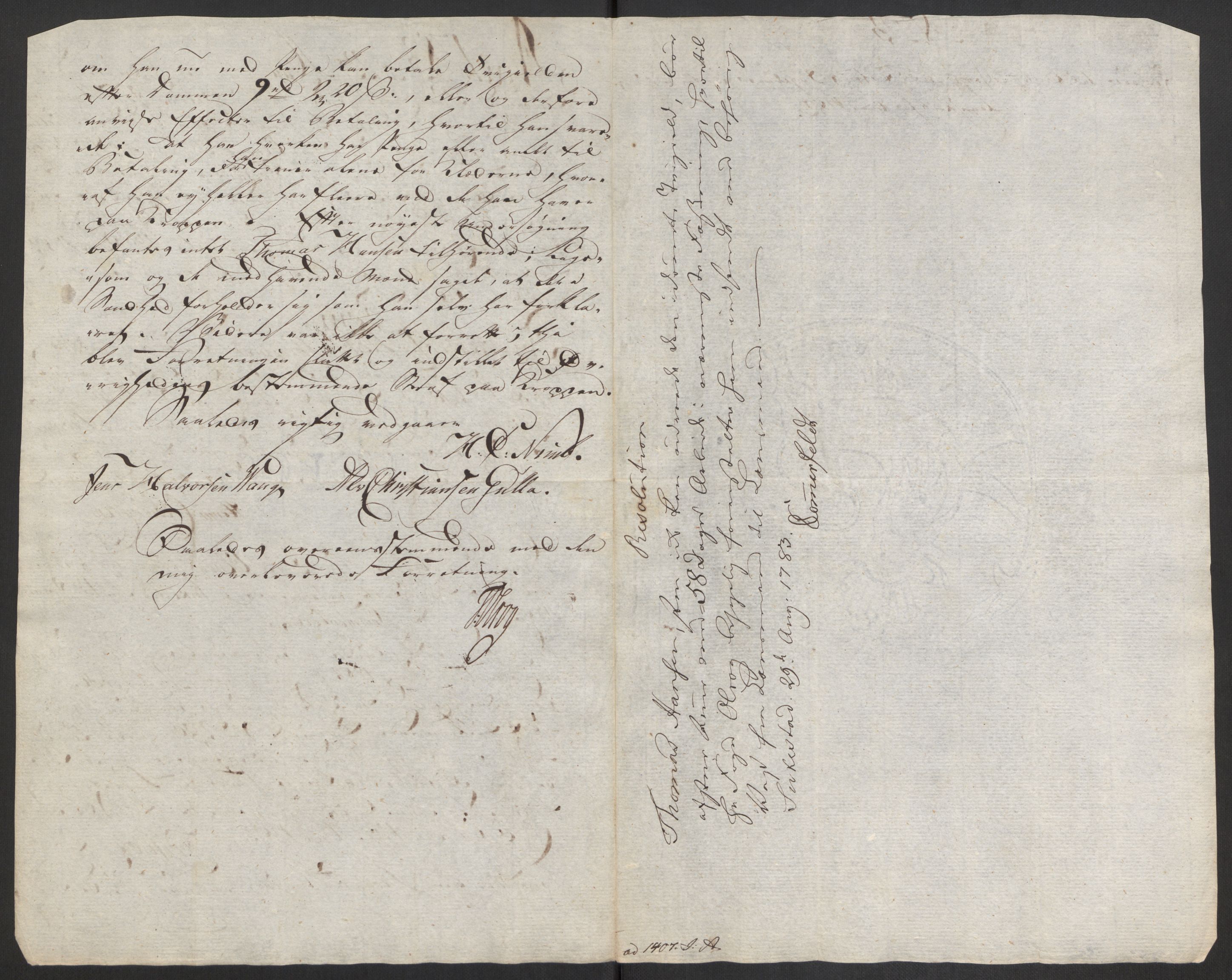 Rentekammeret inntil 1814, Reviderte regnskaper, Fogderegnskap, AV/RA-EA-4092/R19/L1369: Fogderegnskap Toten, Hadeland og Vardal, 1782, p. 429