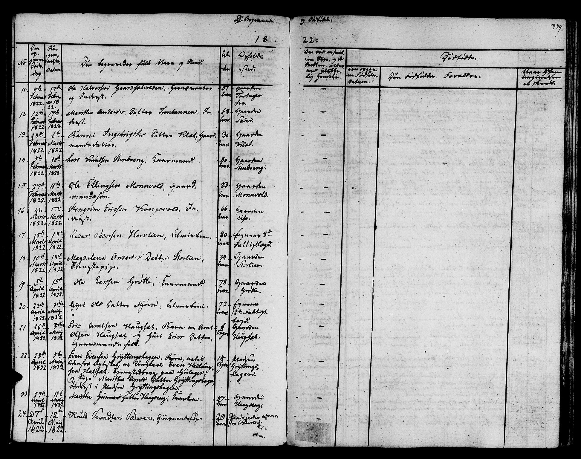 Ministerialprotokoller, klokkerbøker og fødselsregistre - Sør-Trøndelag, SAT/A-1456/678/L0897: Parish register (official) no. 678A06-07, 1821-1847, p. 339