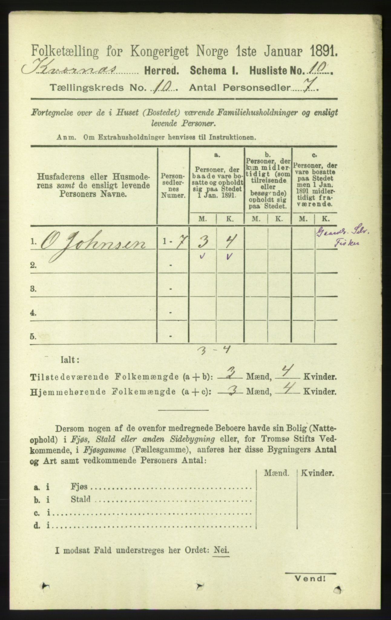 RA, 1891 census for 1553 Kvernes, 1891, p. 4279