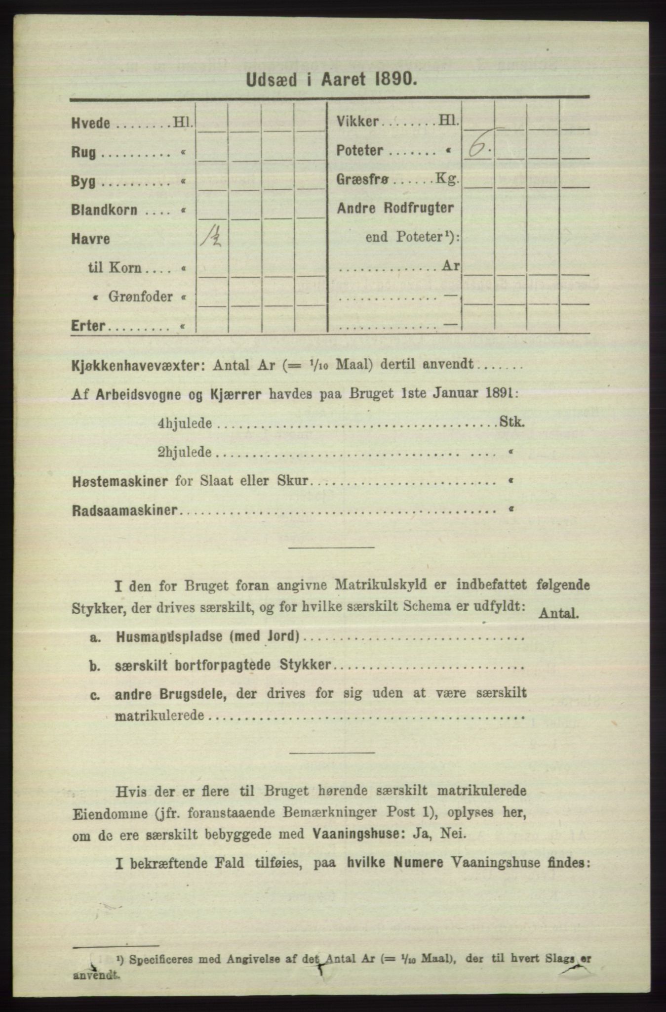 RA, 1891 census for 1246 Fjell, 1891, p. 4646