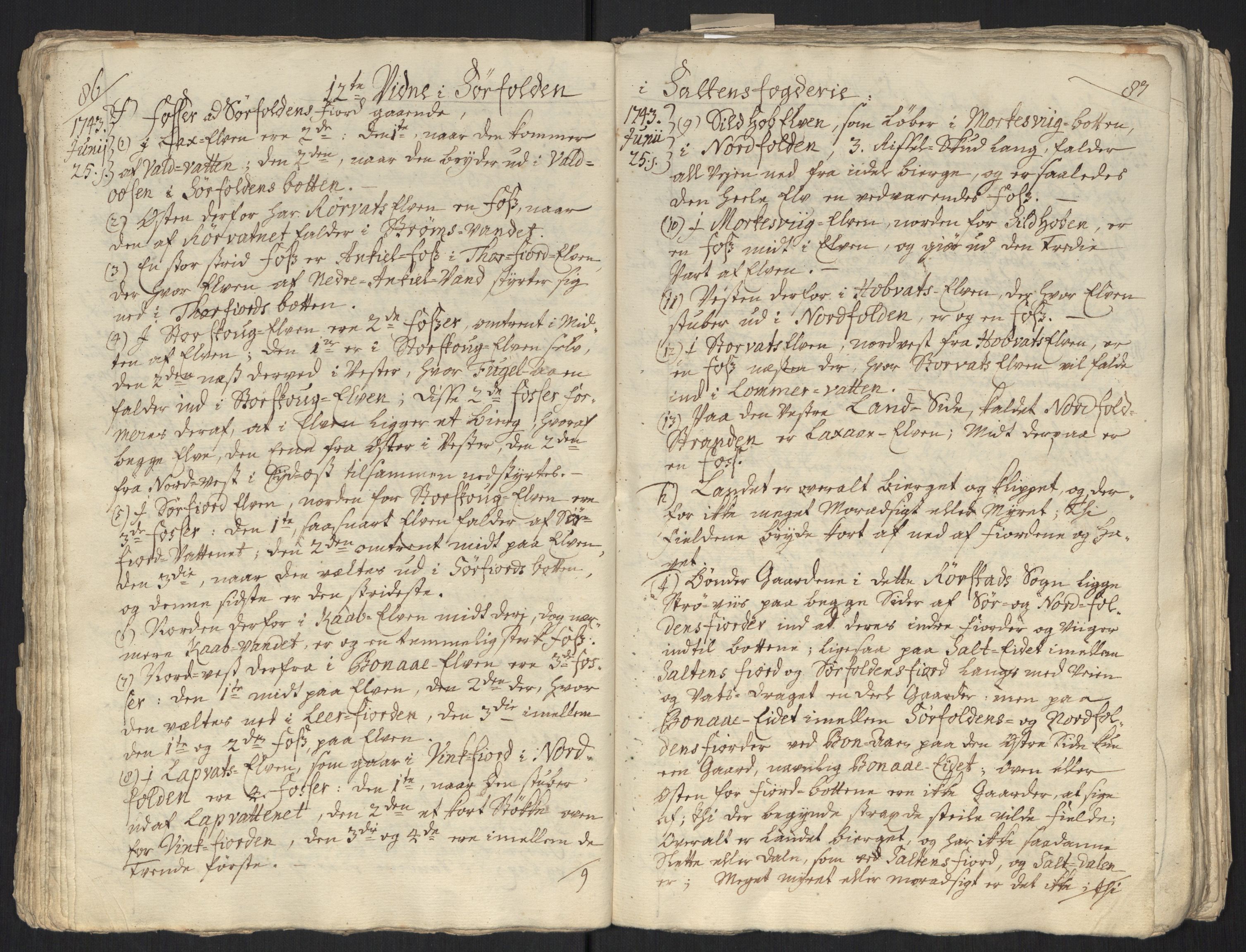 Danske Kanselli, Grensearkivet, AV/RA-EA-4062/F/L0011a/0001: Volum XXIII-XXVIa / Vol. XXIII: Major Schnitlers grenseeksaminasjonsprotokoll, 3. bind, 1743, p. 86-87