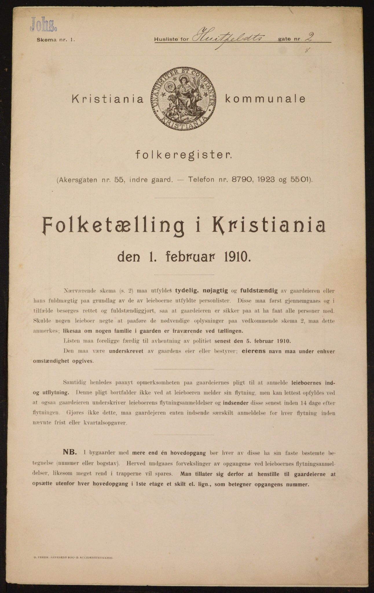 OBA, Municipal Census 1910 for Kristiania, 1910, p. 40730