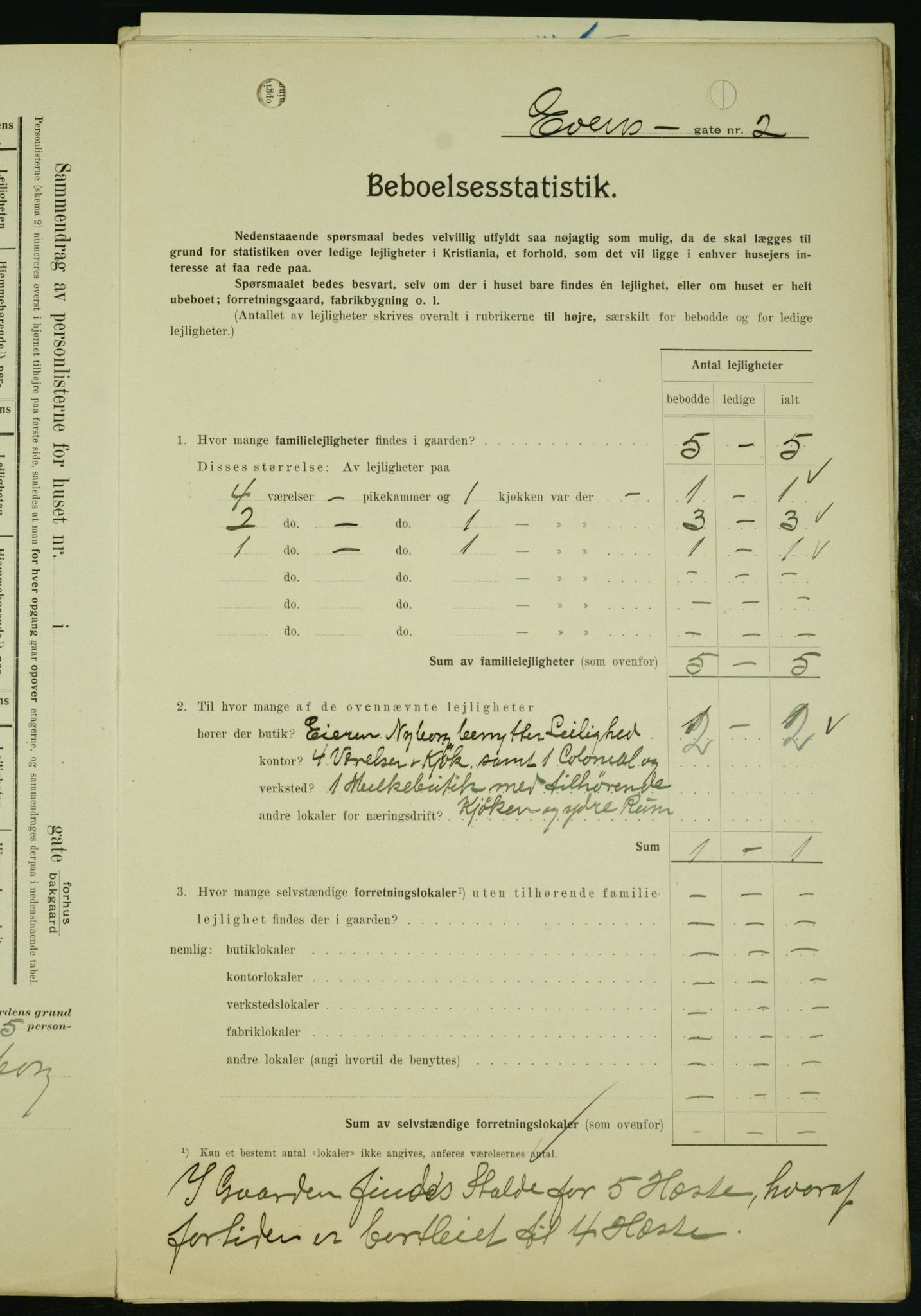 OBA, Municipal Census 1909 for Kristiania, 1909, p. 20622