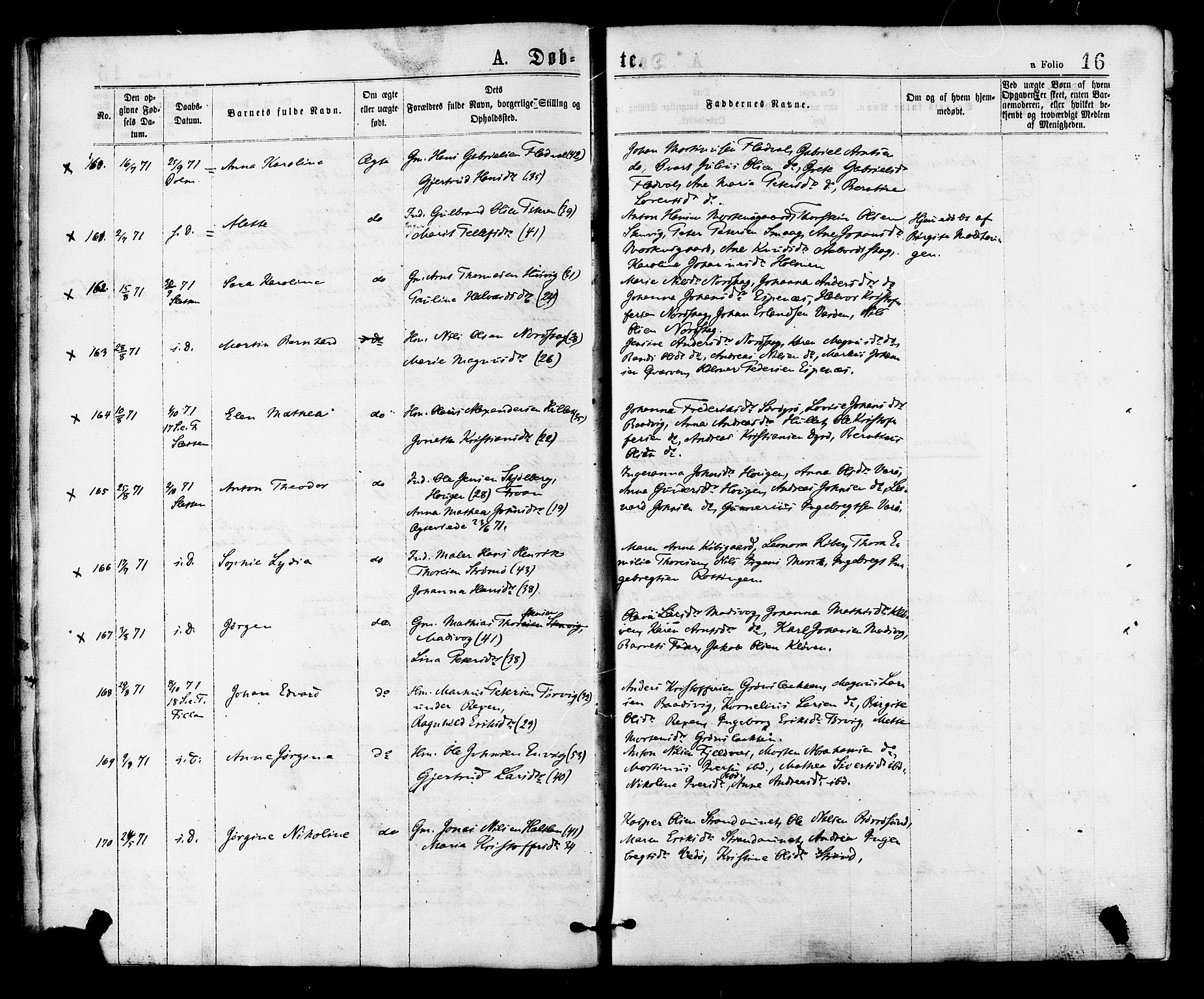 Ministerialprotokoller, klokkerbøker og fødselsregistre - Sør-Trøndelag, AV/SAT-A-1456/634/L0532: Parish register (official) no. 634A08, 1871-1881, p. 16