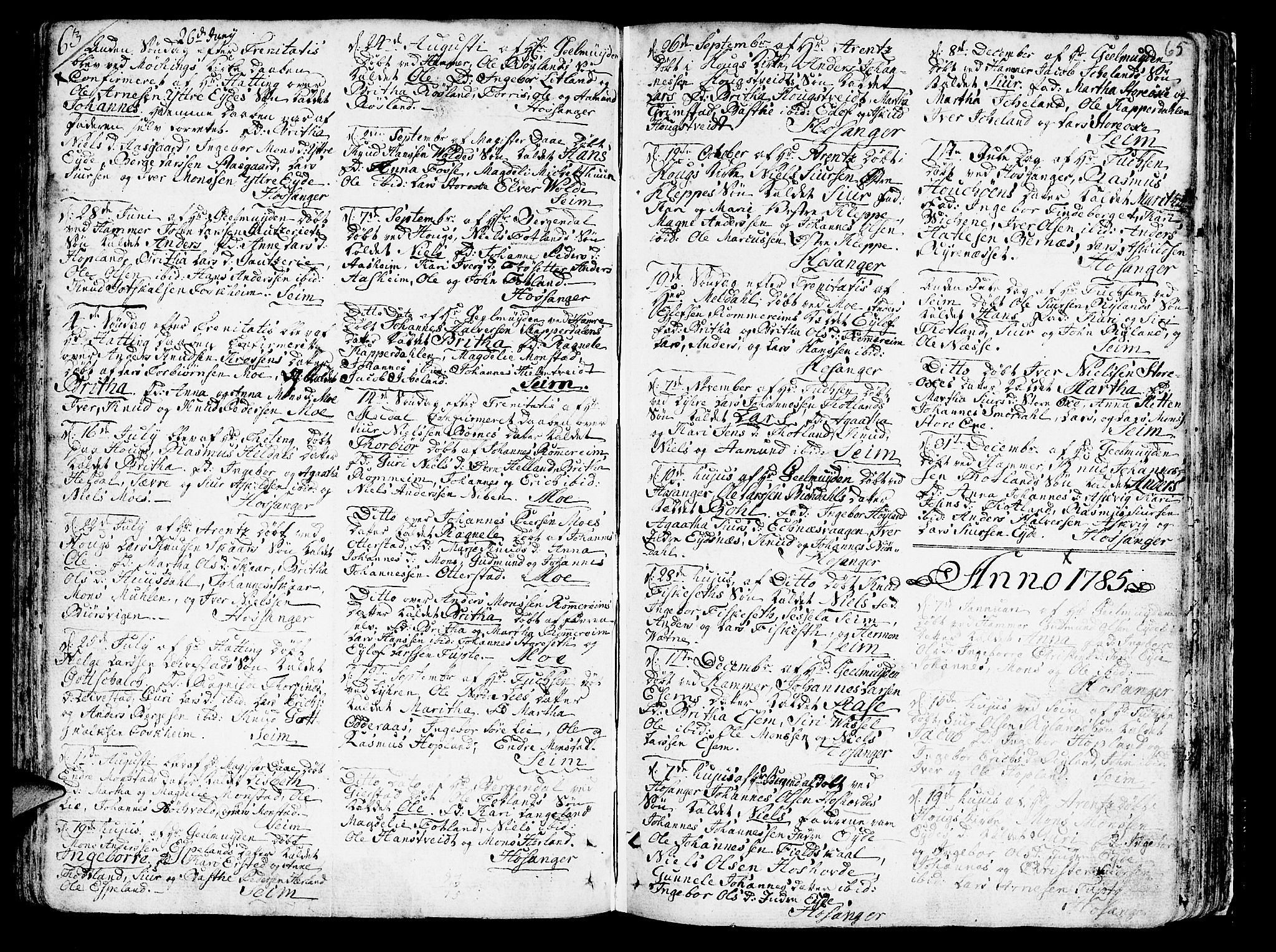 Hosanger sokneprestembete, SAB/A-75801/H/Haa: Parish register (official) no. A 2 /1, 1766-1793, p. 65