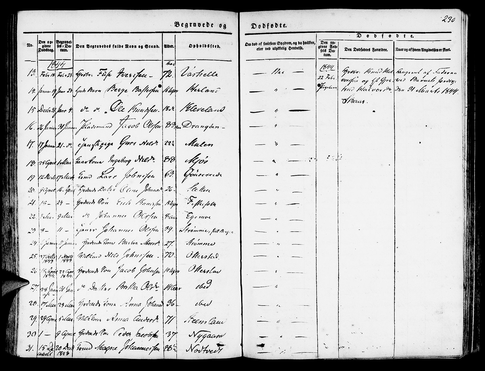 Hosanger sokneprestembete, SAB/A-75801/H/Haa: Parish register (official) no. A 7, 1835-1848, p. 230