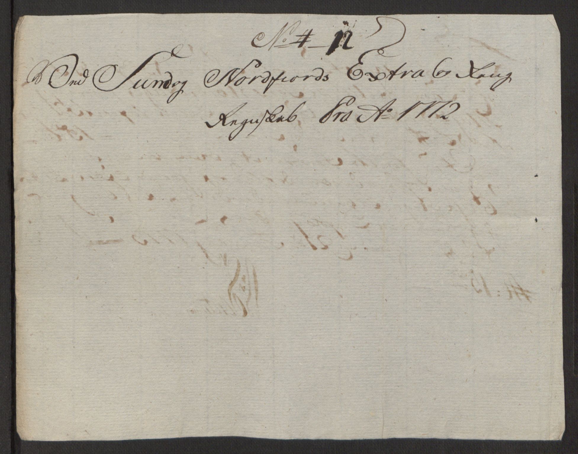 Rentekammeret inntil 1814, Reviderte regnskaper, Fogderegnskap, AV/RA-EA-4092/R53/L3551: Ekstraskatten Sunn- og Nordfjord, 1772, p. 52