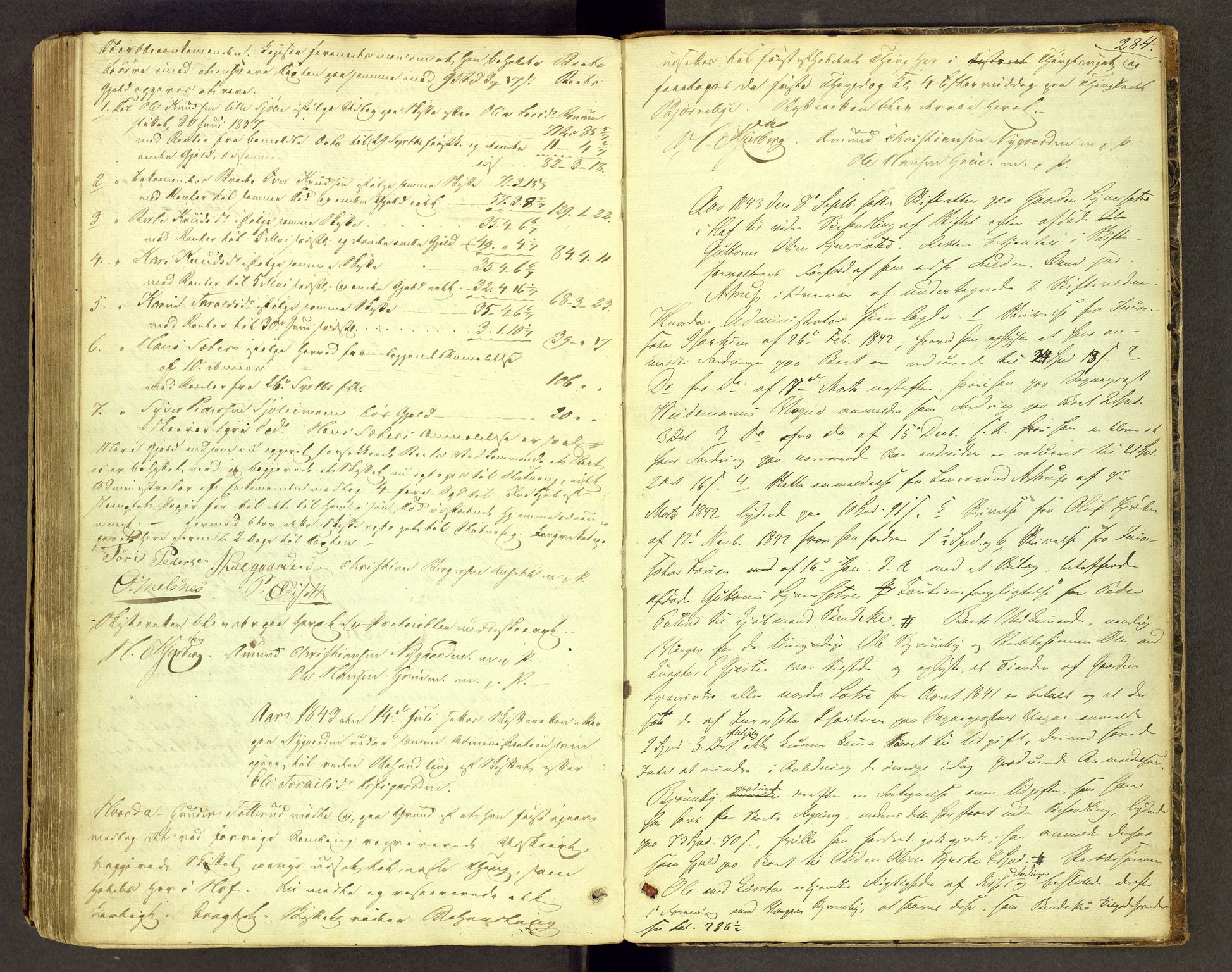 Solør og Odalen sorenskriveri, SAH/TING-026/J/Jc/L0009: Skifteforhandlingsprotokoll - Hof, 1834-1843, p. 283b-284a