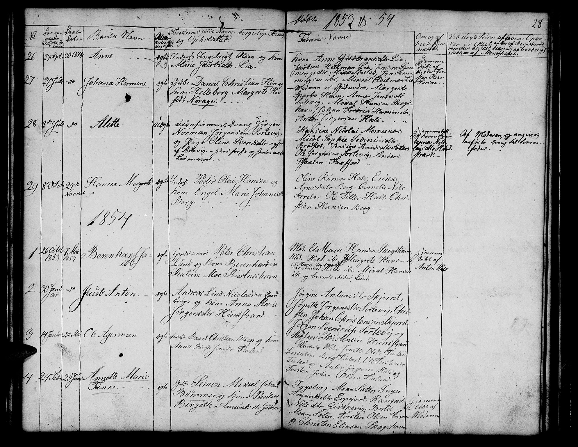 Tranøy sokneprestkontor, SATØ/S-1313/I/Ia/Iab/L0011klokker: Parish register (copy) no. 11, 1845-1859, p. 28