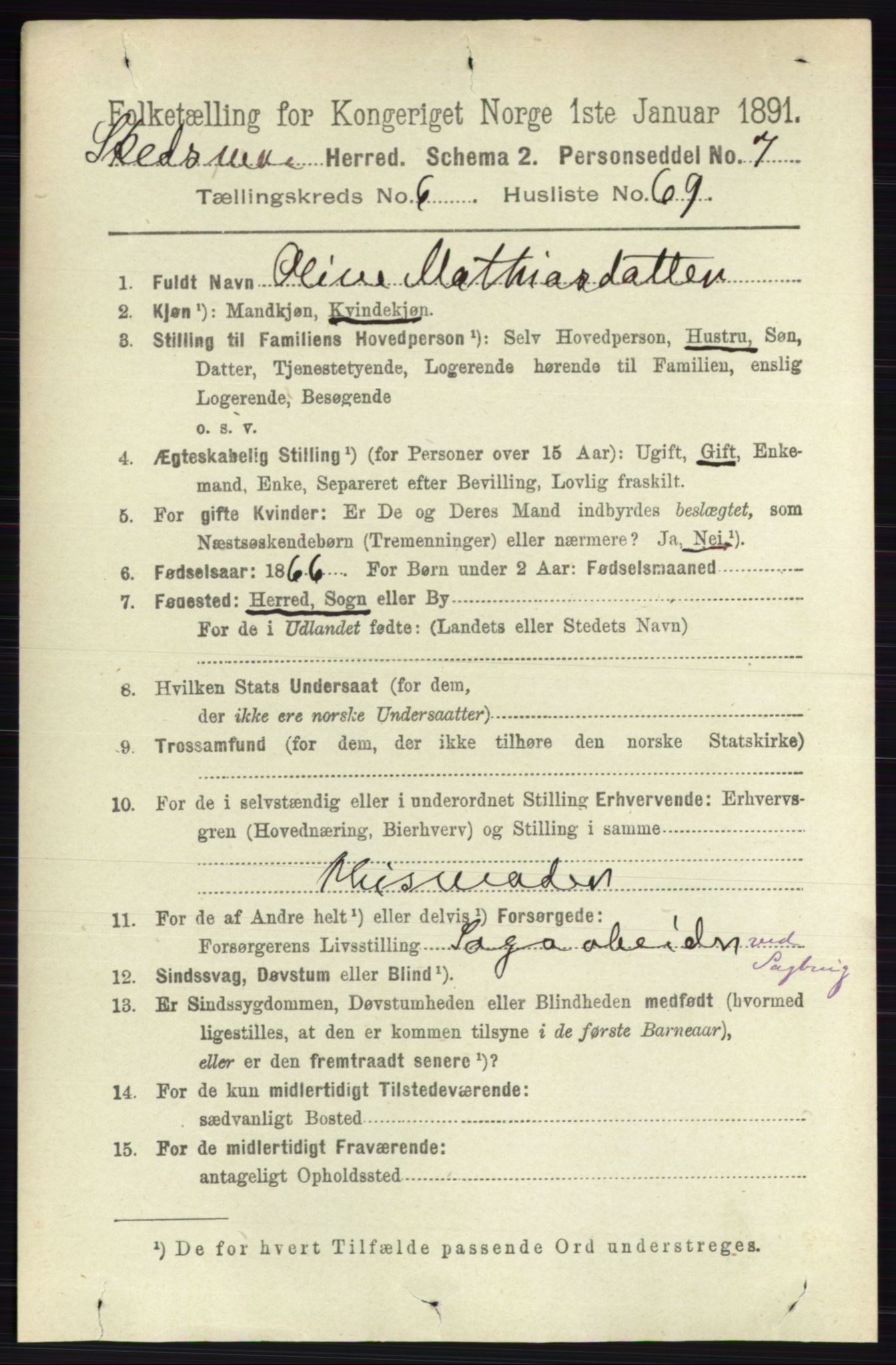 RA, 1891 census for 0231 Skedsmo, 1891, p. 3253