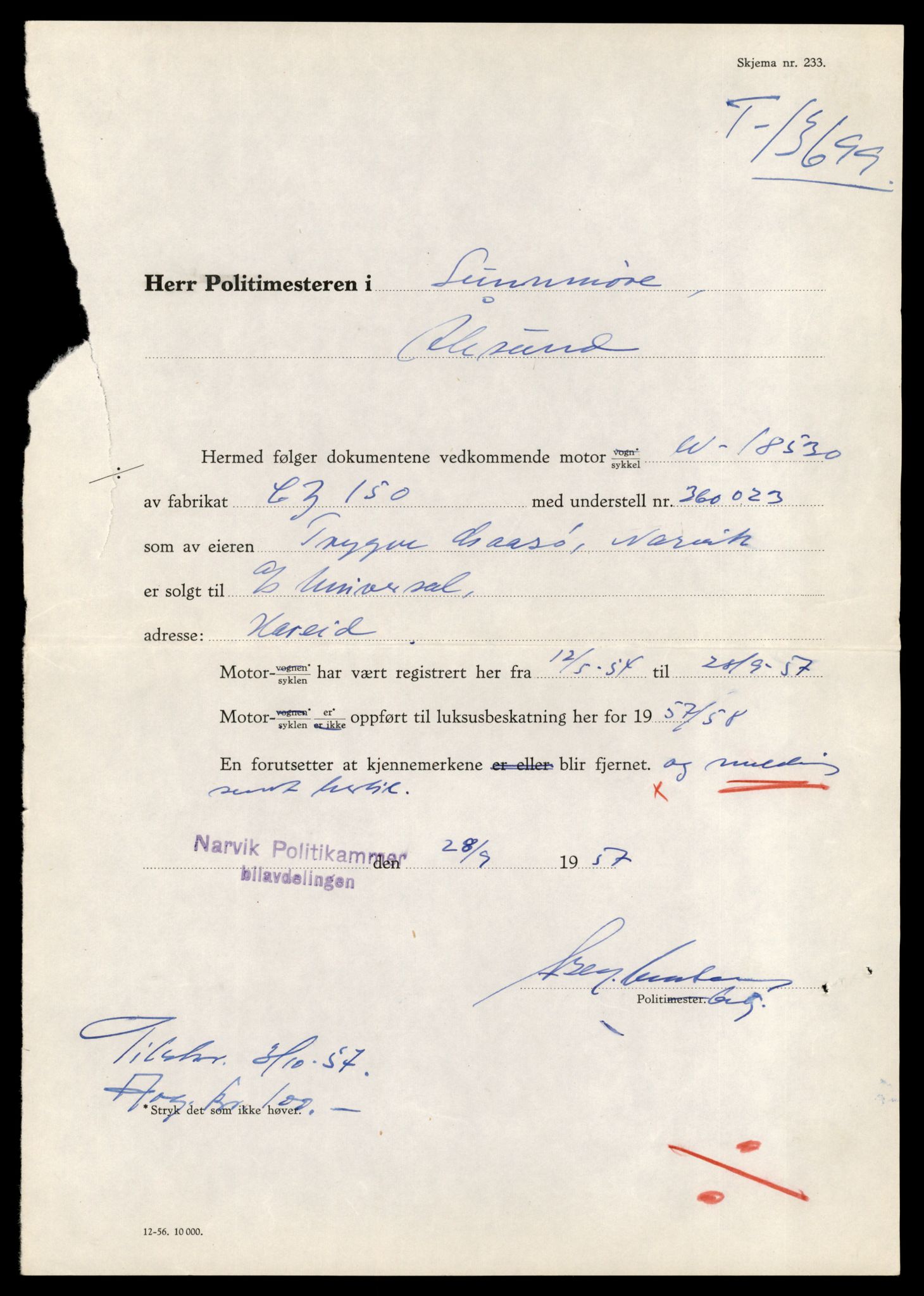 Møre og Romsdal vegkontor - Ålesund trafikkstasjon, AV/SAT-A-4099/F/Fe/L0040: Registreringskort for kjøretøy T 13531 - T 13709, 1927-1998, p. 2865