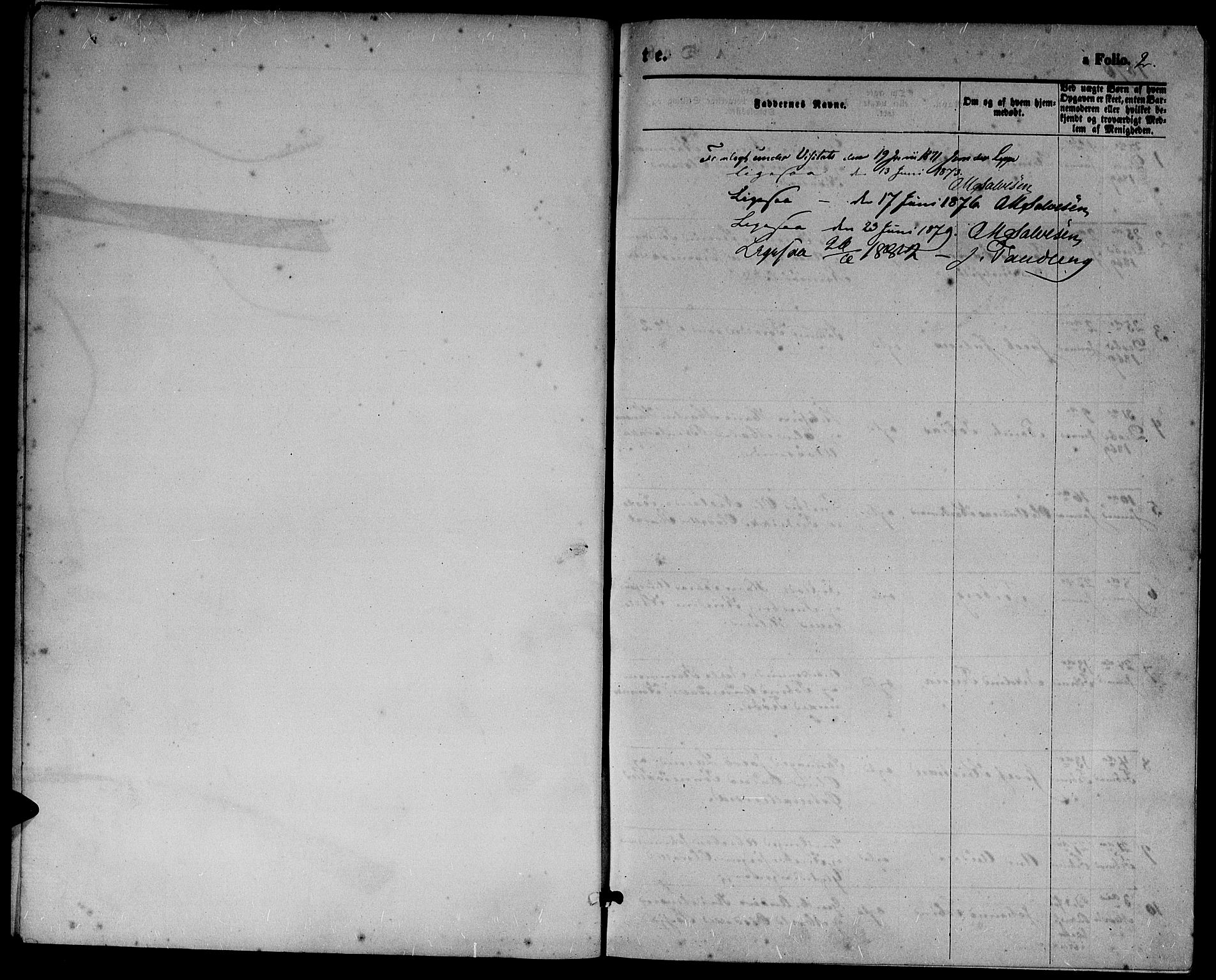 Høvåg sokneprestkontor, SAK/1111-0025/F/Fb/L0003: Parish register (copy) no. B 3, 1870-1882, p. 2