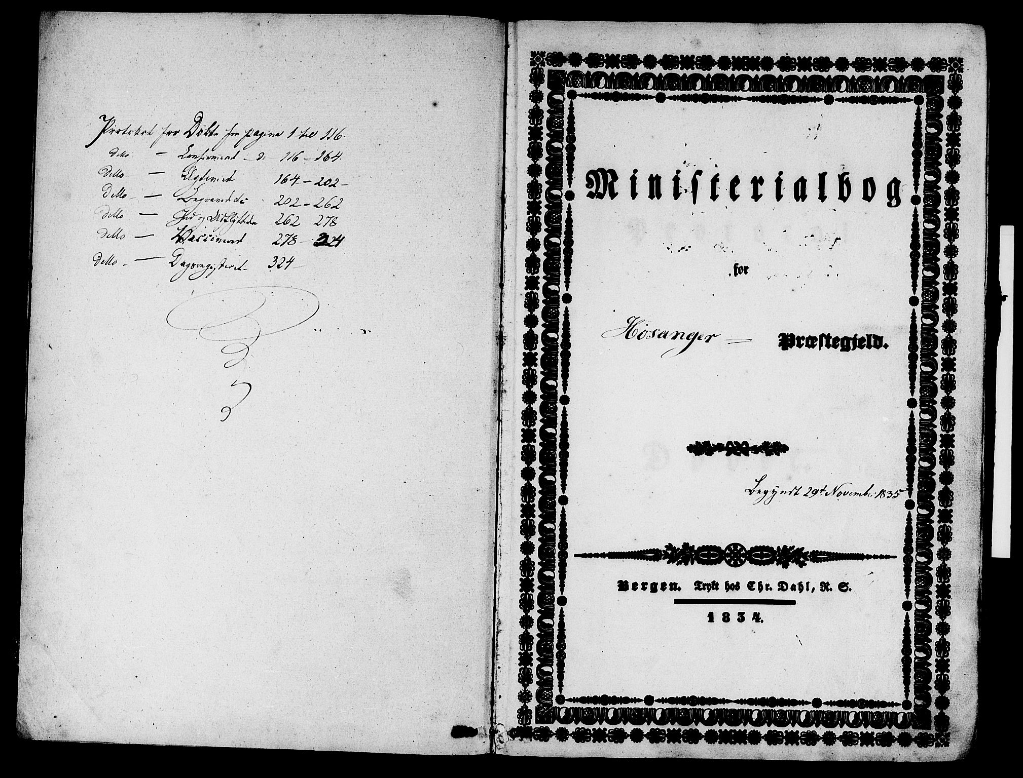 Hosanger sokneprestembete, AV/SAB-A-75801/H/Haa: Parish register (official) no. A 7, 1835-1848