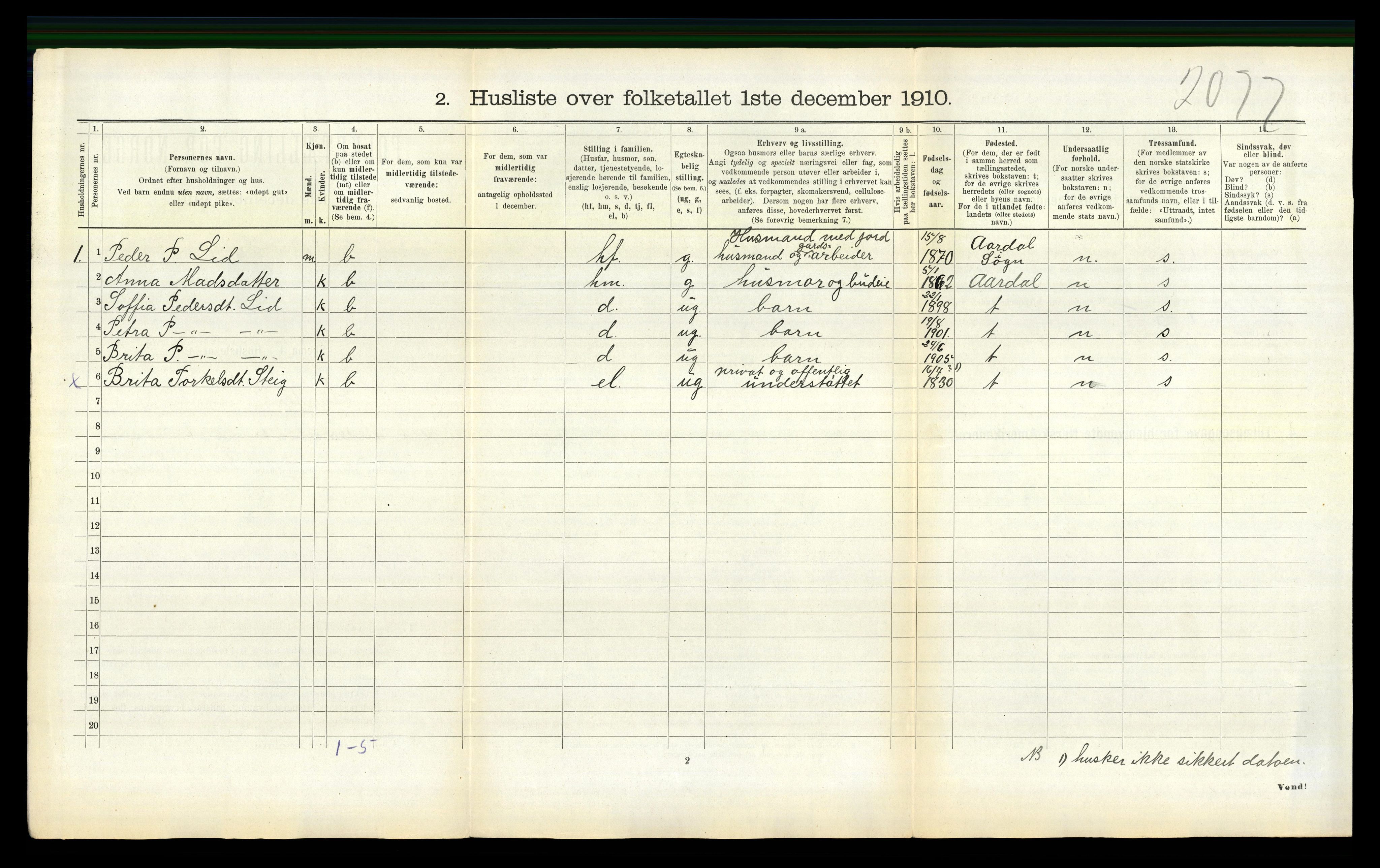 RA, 1910 census for Luster, 1910, p. 322