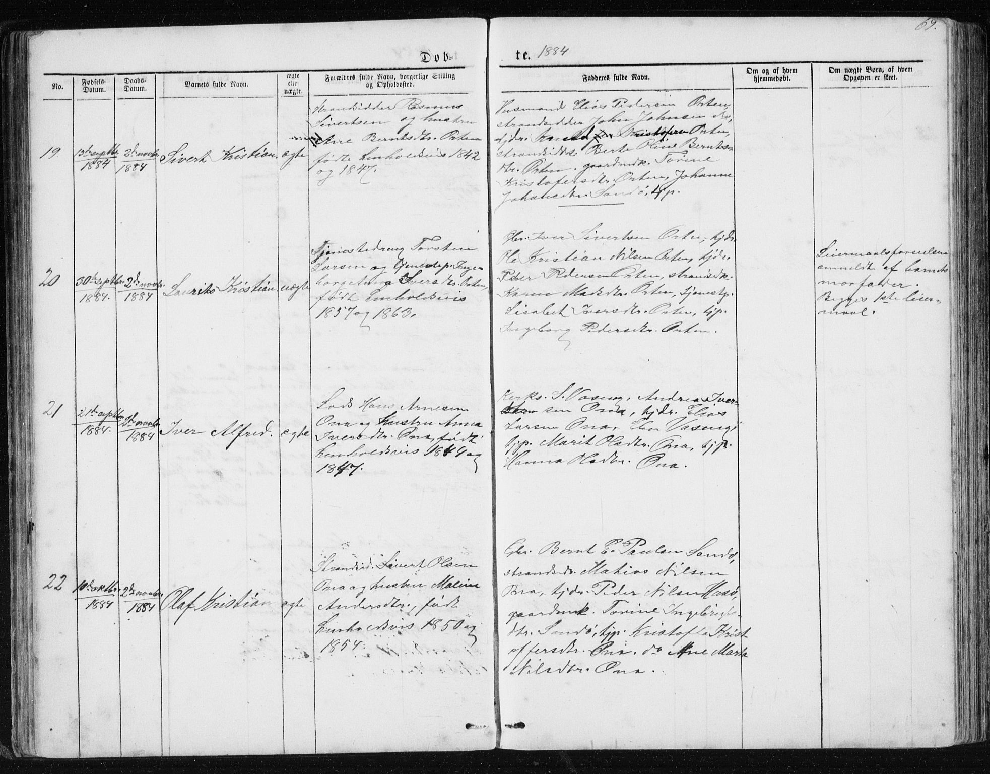 Ministerialprotokoller, klokkerbøker og fødselsregistre - Møre og Romsdal, AV/SAT-A-1454/561/L0732: Parish register (copy) no. 561C02, 1867-1900, p. 69