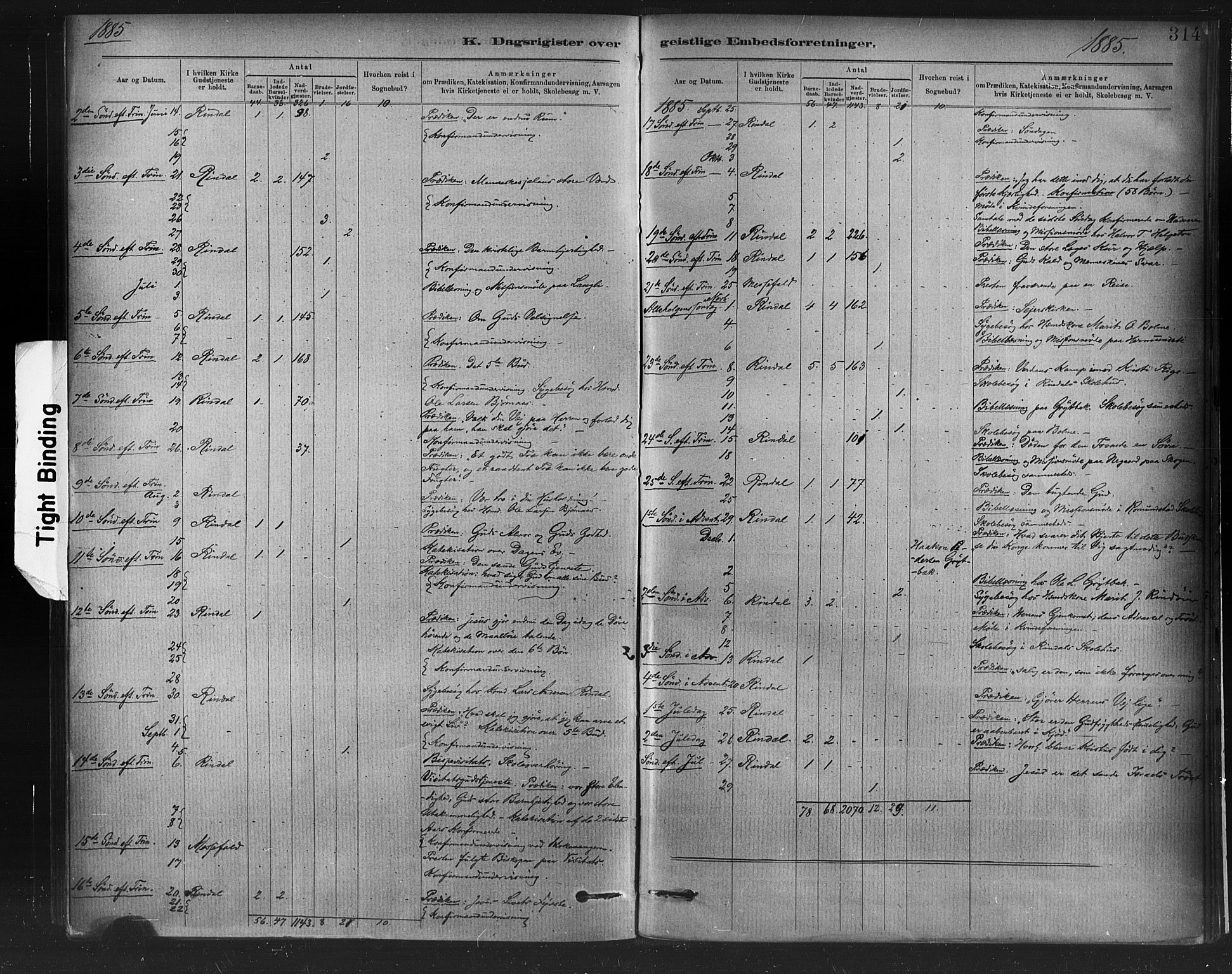 Ministerialprotokoller, klokkerbøker og fødselsregistre - Møre og Romsdal, AV/SAT-A-1454/598/L1069: Parish register (official) no. 598A03, 1882-1895, p. 314