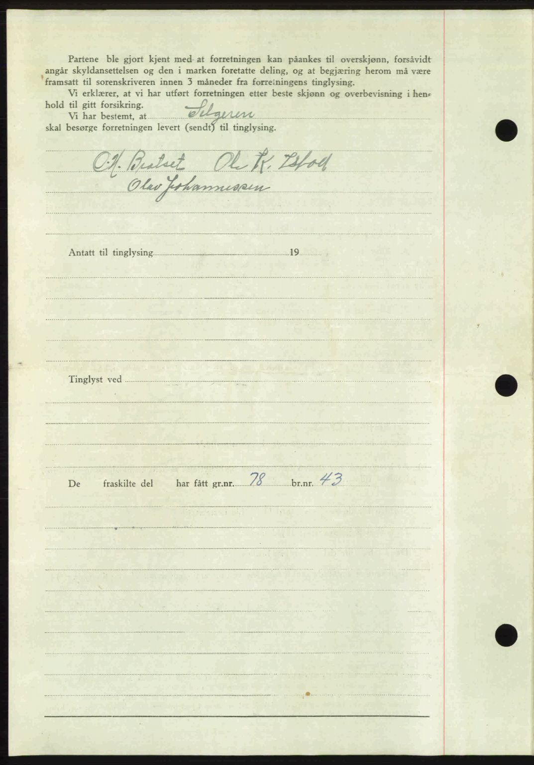 Romsdal sorenskriveri, AV/SAT-A-4149/1/2/2C: Mortgage book no. A26, 1948-1948, Diary no: : 1123/1948