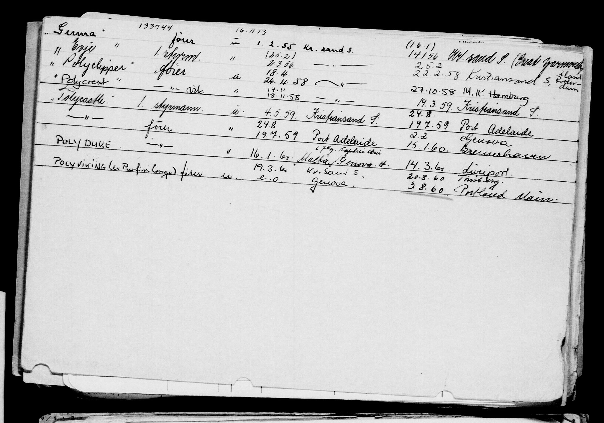 Direktoratet for sjømenn, RA/S-3545/G/Gb/L0116: Hovedkort, 1913, p. 564