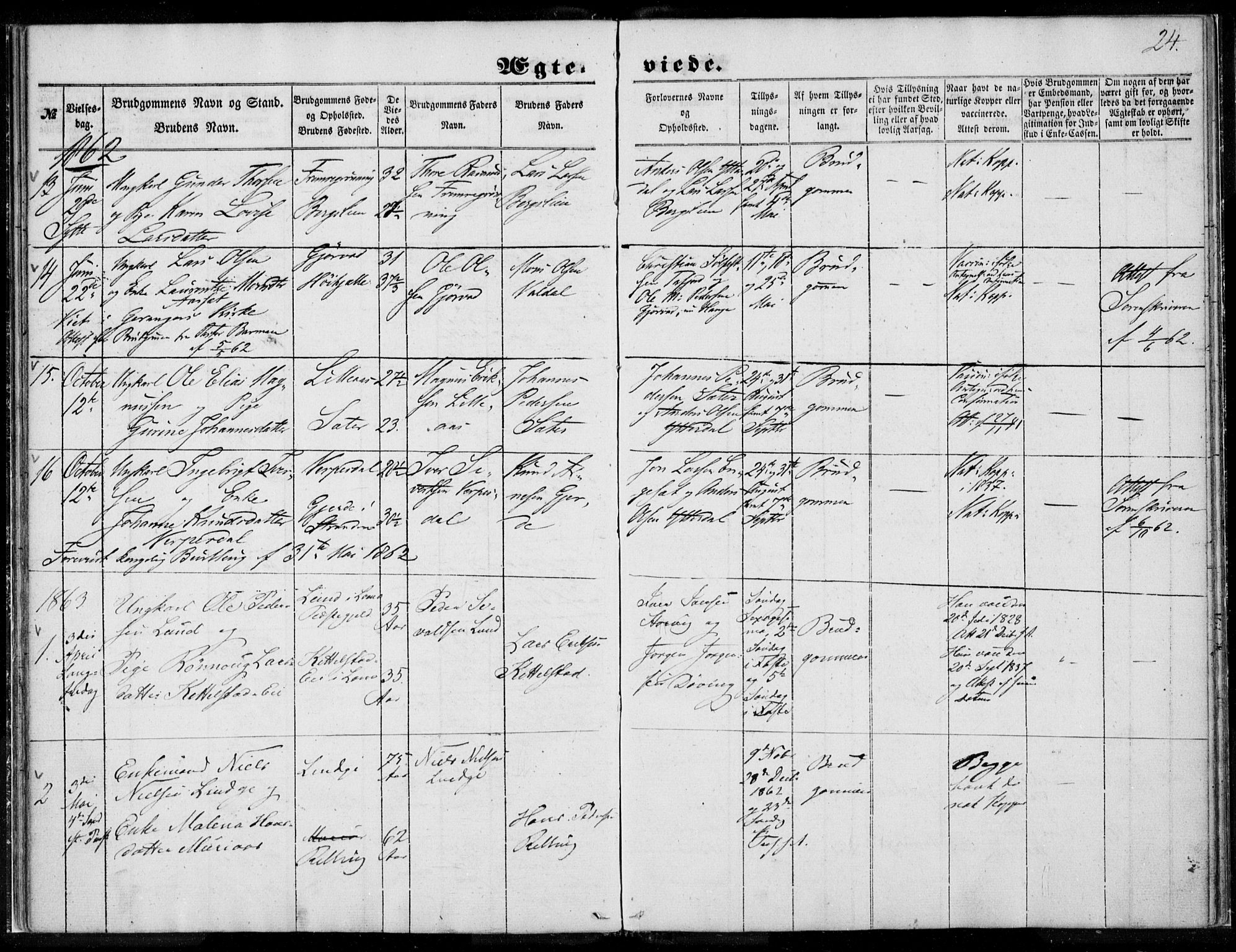 Ministerialprotokoller, klokkerbøker og fødselsregistre - Møre og Romsdal, SAT/A-1454/519/L0250: Parish register (official) no. 519A09, 1850-1868, p. 24
