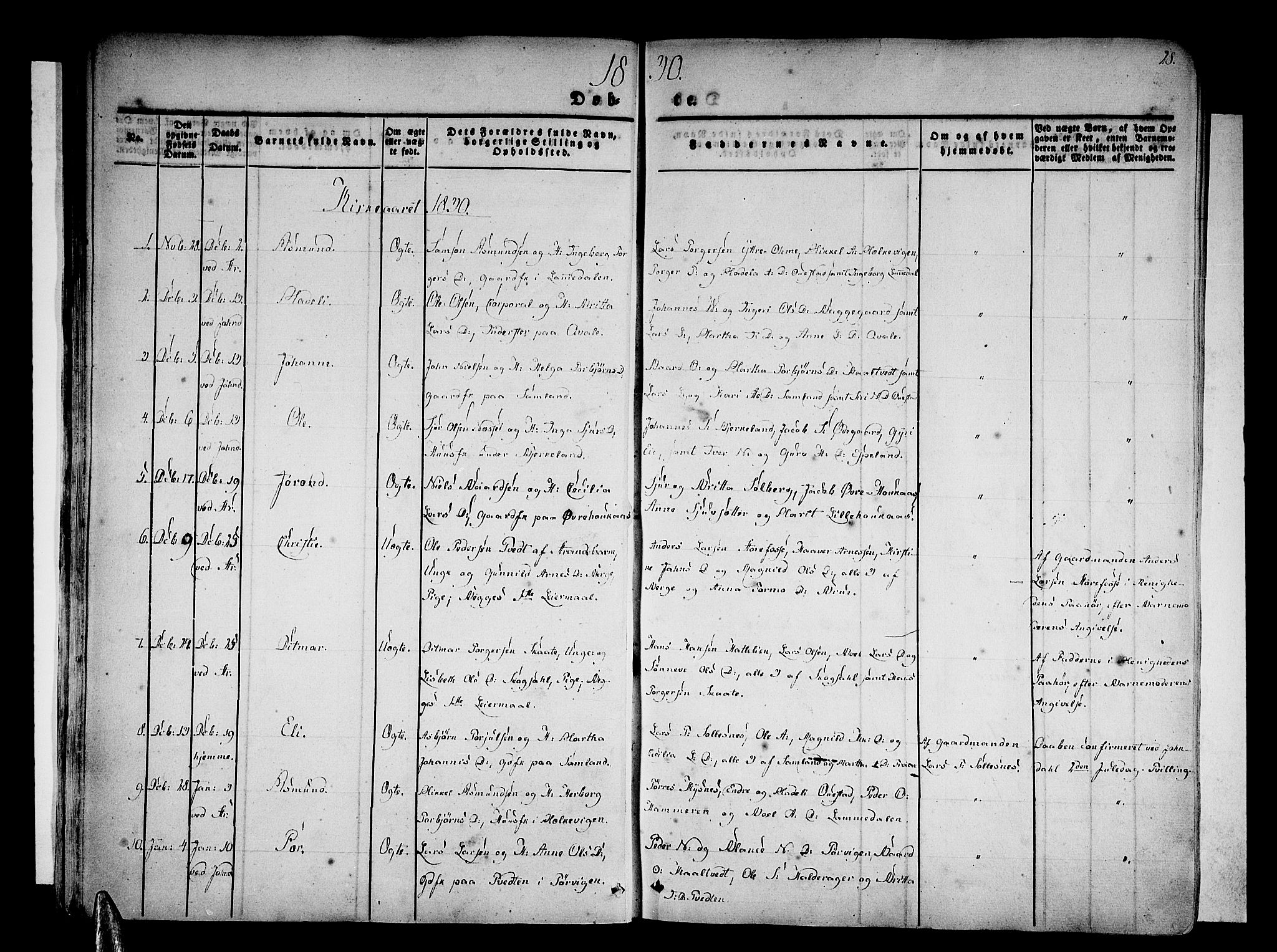 Strandebarm sokneprestembete, AV/SAB-A-78401/H/Haa: Parish register (official) no. A 6, 1826-1843, p. 28