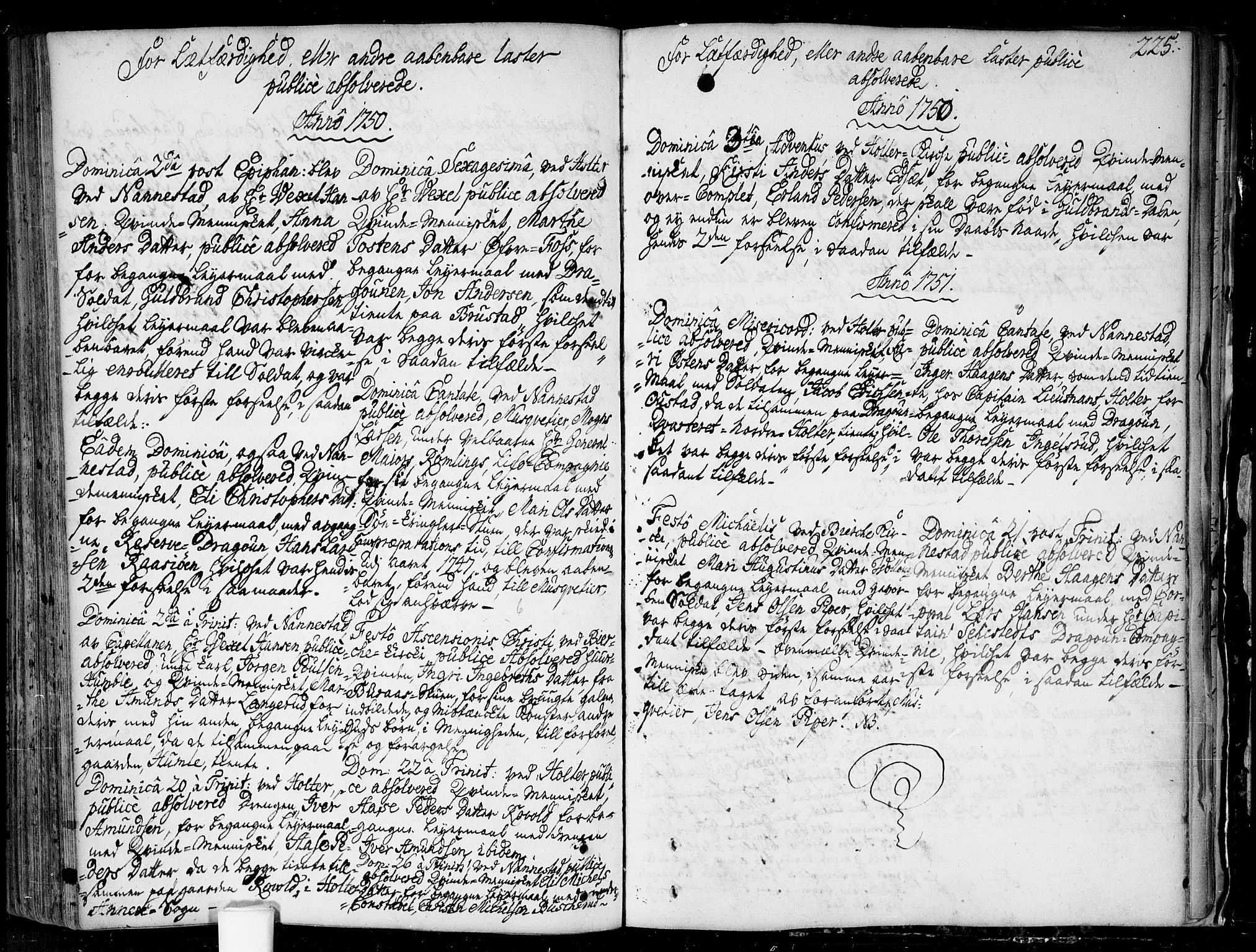 Nannestad prestekontor Kirkebøker, SAO/A-10414a/F/Fa/L0006: Parish register (official) no. I 6, 1739-1754, p. 225