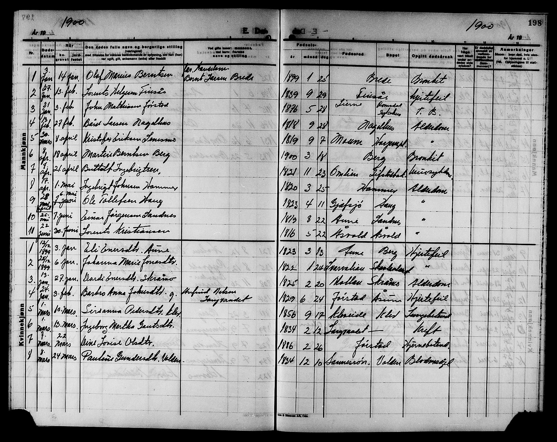 Ministerialprotokoller, klokkerbøker og fødselsregistre - Nord-Trøndelag, SAT/A-1458/749/L0487: Parish register (official) no. 749D03, 1887-1902, p. 198