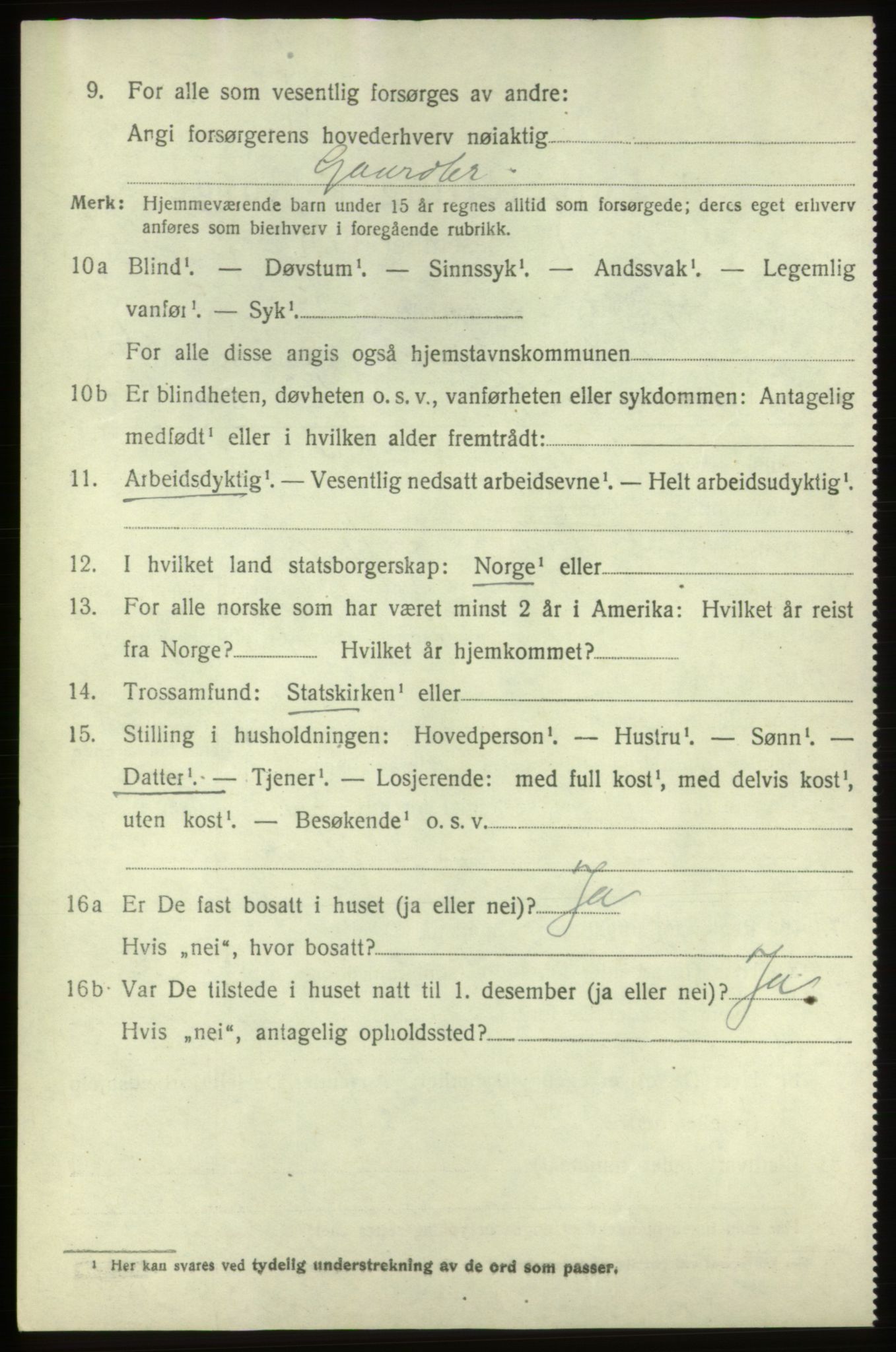 SAB, 1920 census for Fitjar, 1920, p. 2515