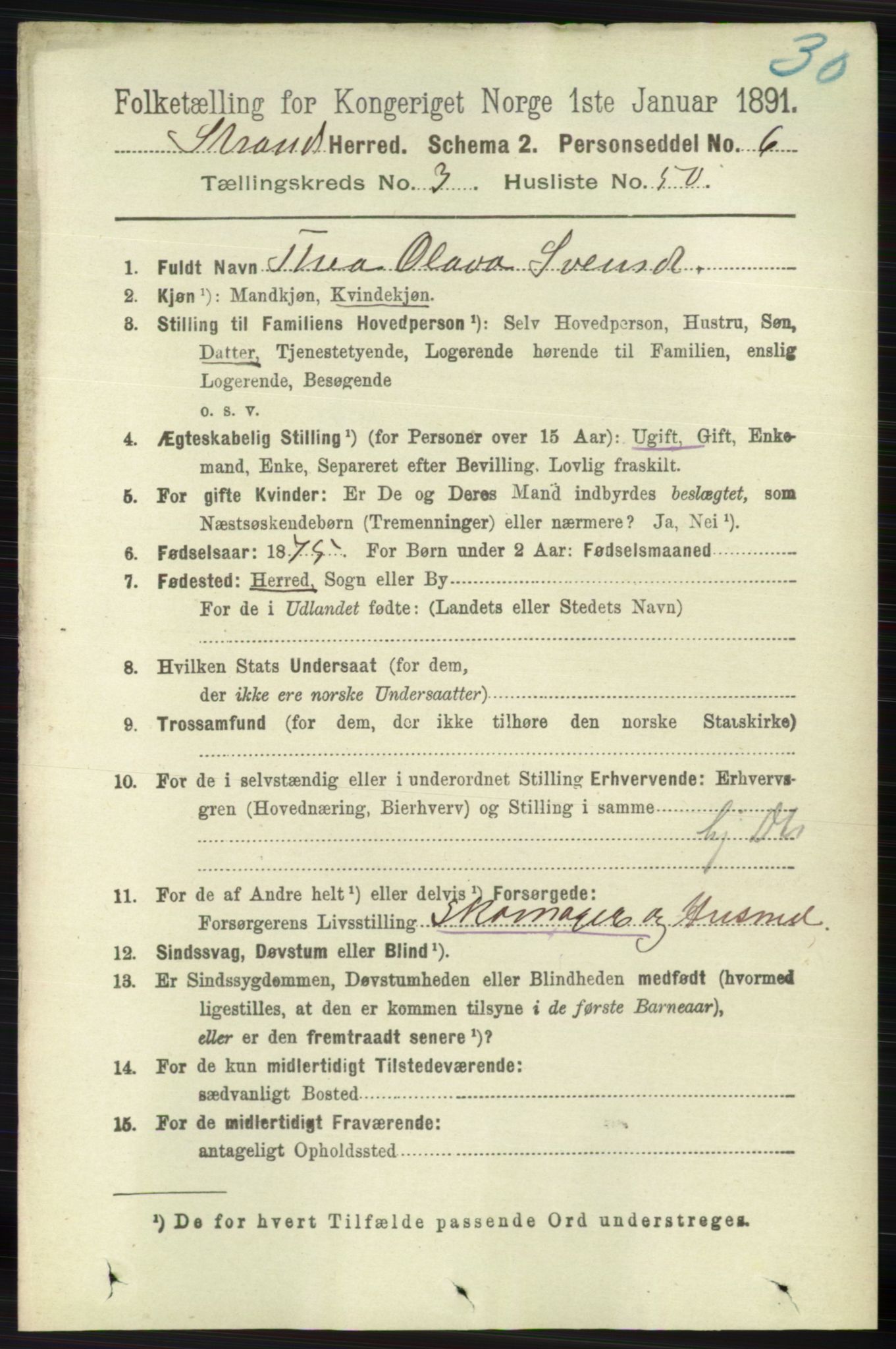 RA, 1891 census for 1130 Strand, 1891, p. 1003