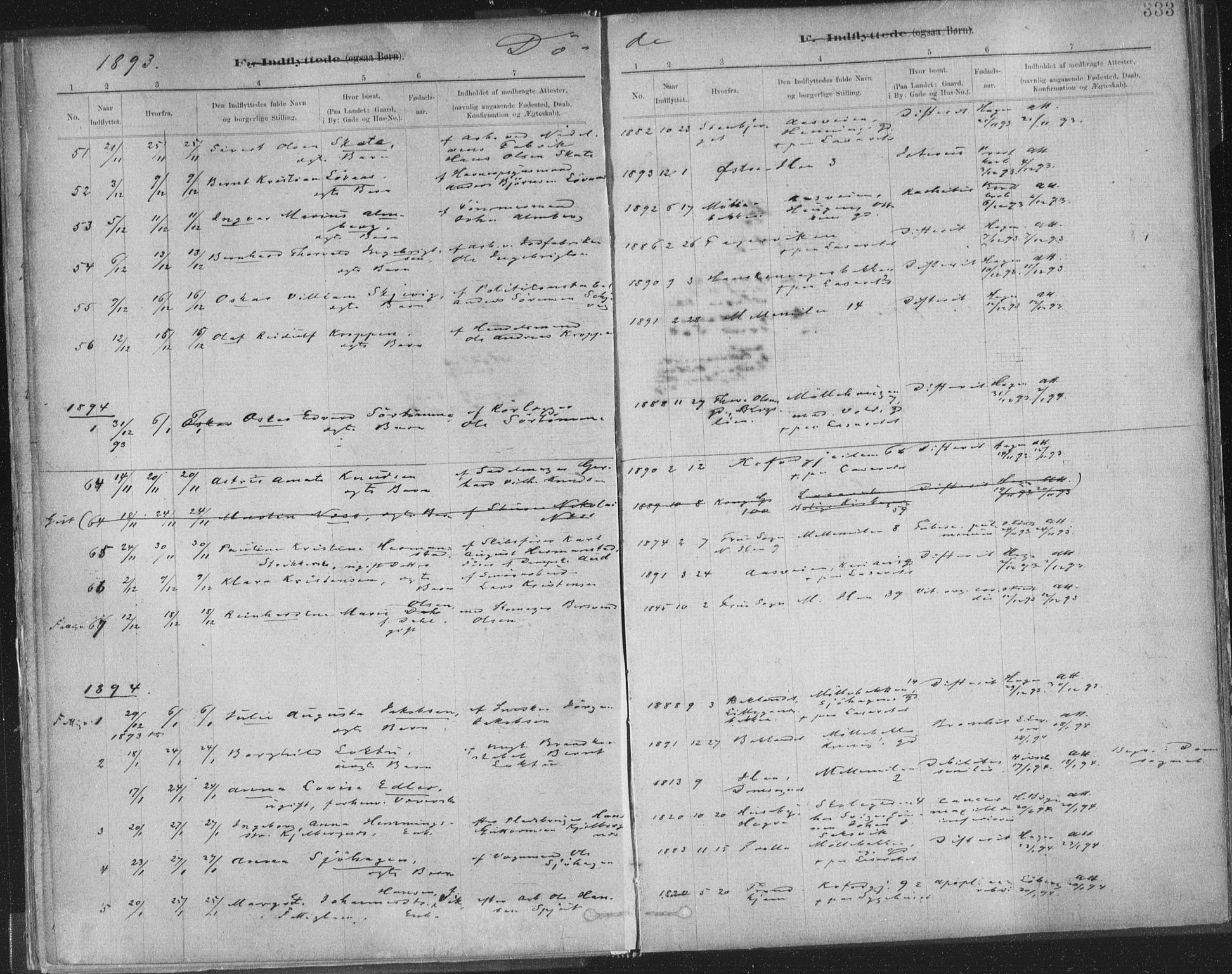 Ministerialprotokoller, klokkerbøker og fødselsregistre - Sør-Trøndelag, SAT/A-1456/603/L0163: Parish register (official) no. 603A02, 1879-1895, p. 333