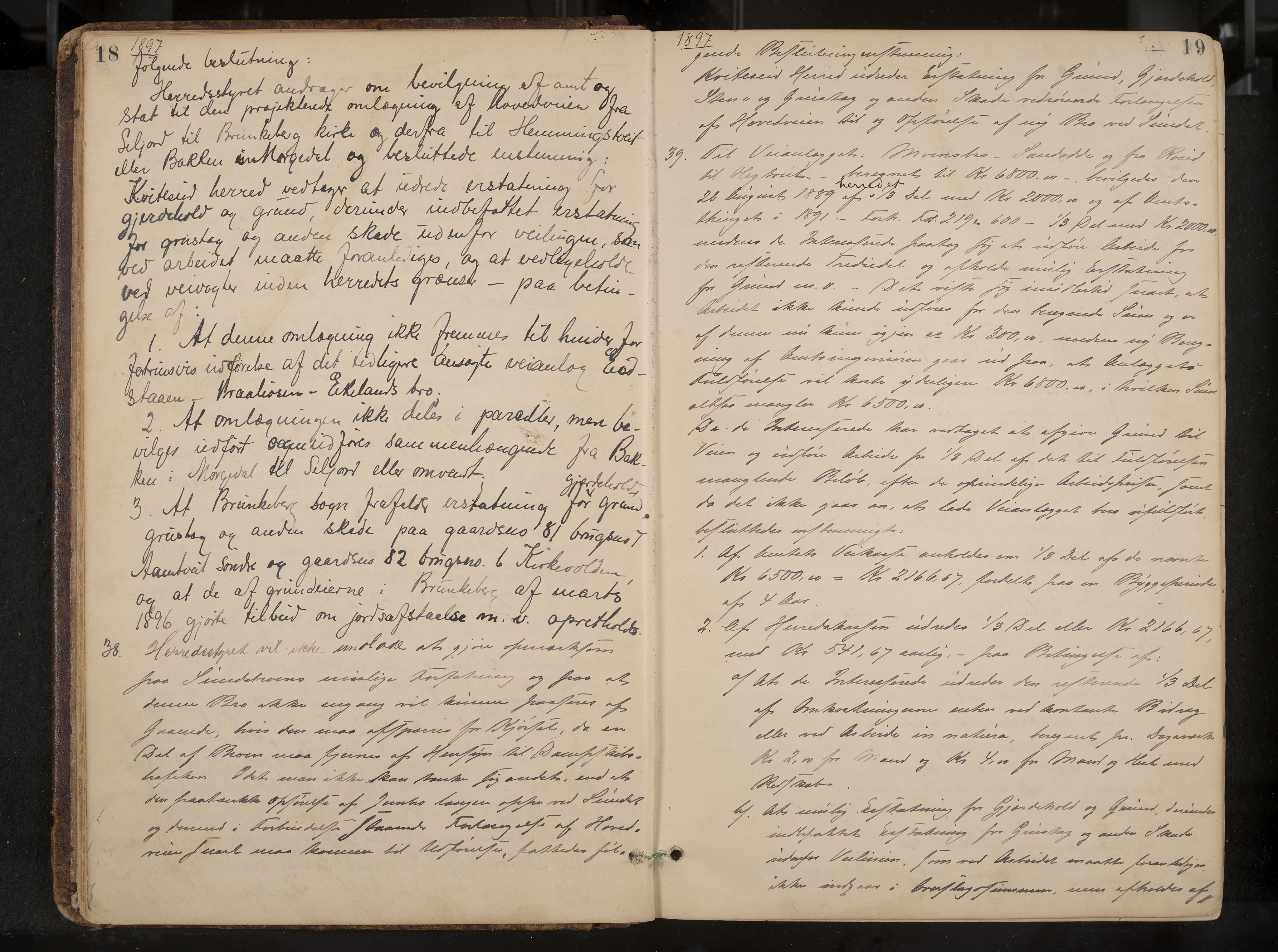 Kviteseid formannskap og sentraladministrasjon, IKAK/0829021/A/Aa/L0004: Møtebok, 1896-1911, p. 18-19