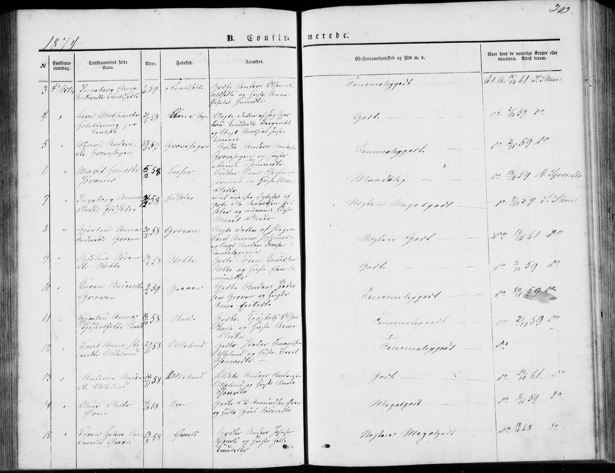 Ministerialprotokoller, klokkerbøker og fødselsregistre - Møre og Romsdal, AV/SAT-A-1454/557/L0681: Parish register (official) no. 557A03, 1869-1886, p. 212