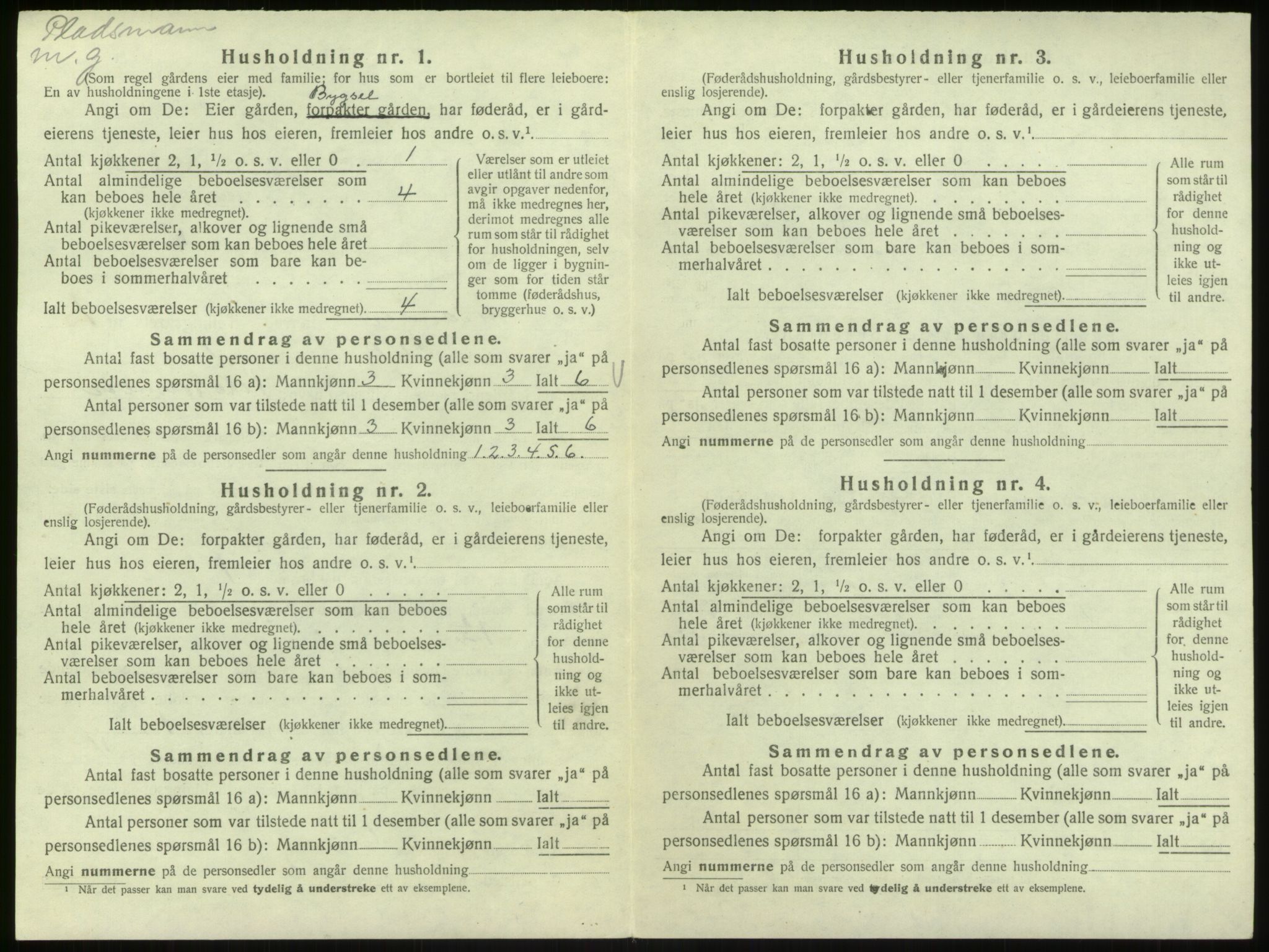 SAB, 1920 census for Hosanger, 1920, p. 680