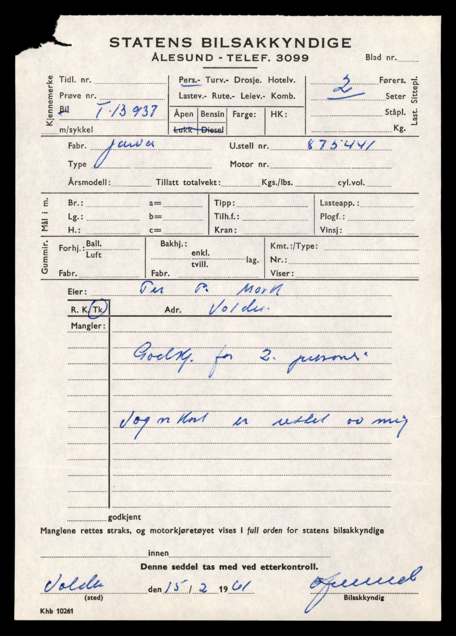 Møre og Romsdal vegkontor - Ålesund trafikkstasjon, AV/SAT-A-4099/F/Fe/L0042: Registreringskort for kjøretøy T 13906 - T 14079, 1927-1998, p. 532