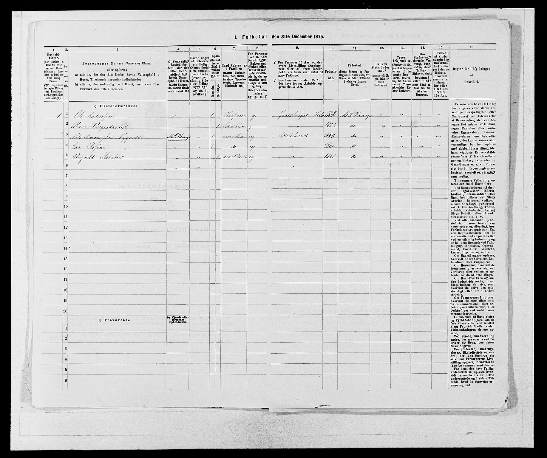 SAB, 1875 census for 1235P Voss, 1875, p. 2003