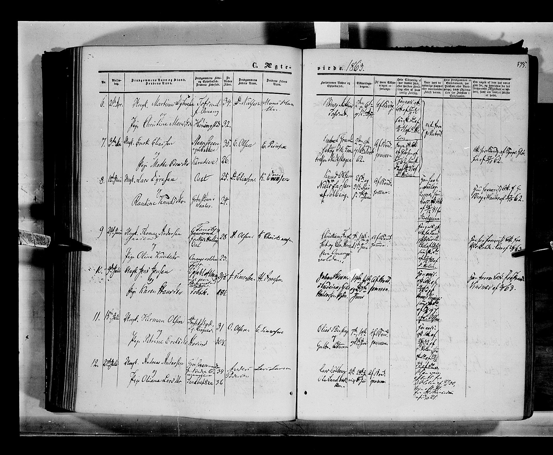 Løten prestekontor, AV/SAH-PREST-022/K/Ka/L0008: Parish register (official) no. 8, 1860-1877, p. 375