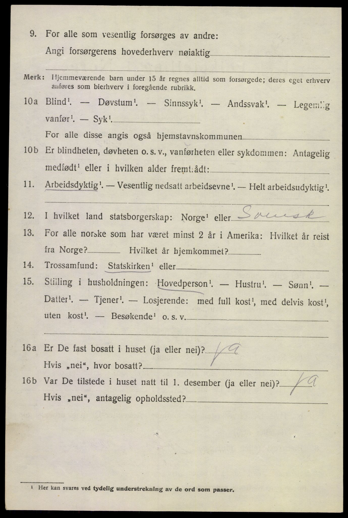 SAKO, 1920 census for Sem, 1920, p. 9596