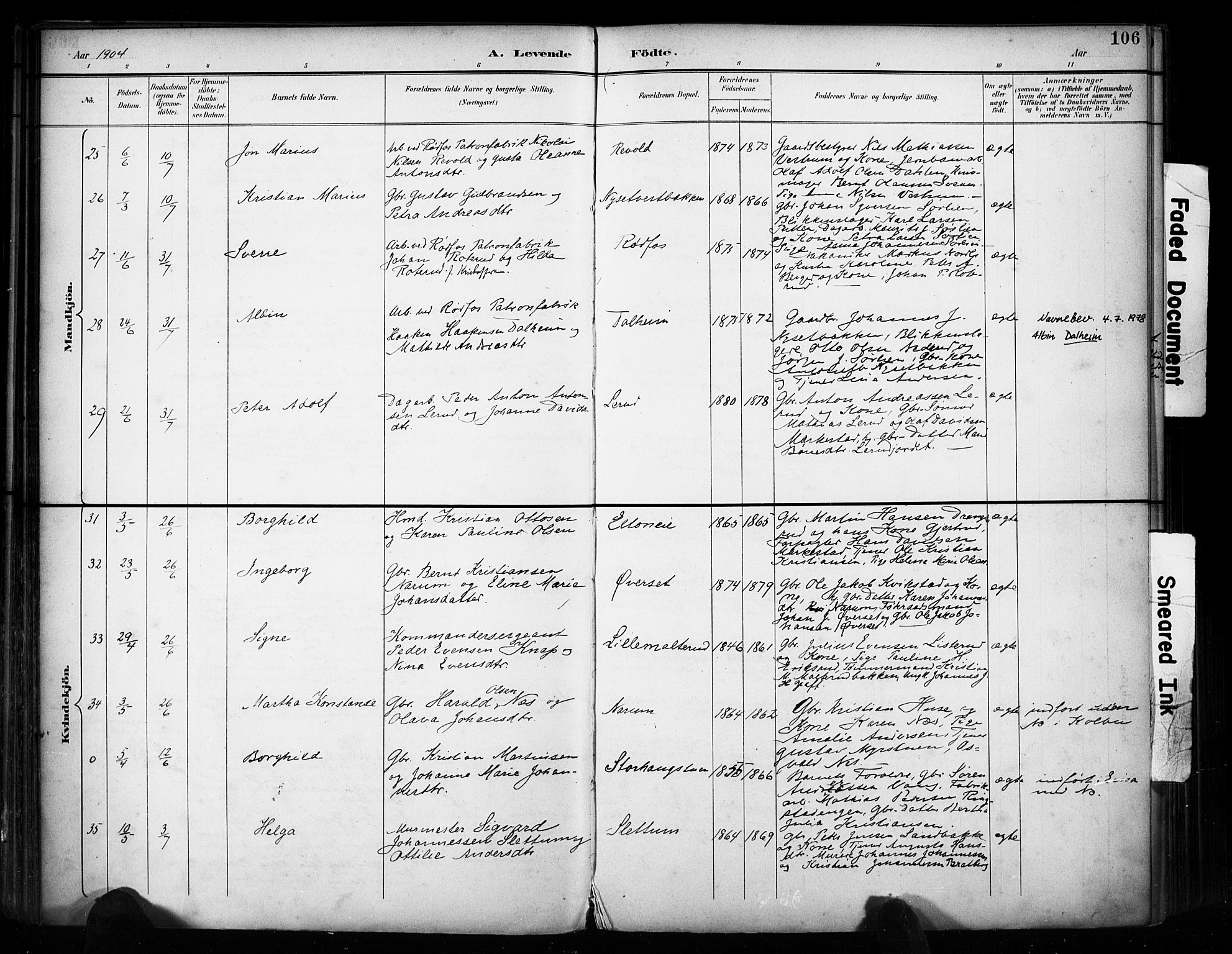 Vestre Toten prestekontor, AV/SAH-PREST-108/H/Ha/Haa/L0011: Parish register (official) no. 11, 1895-1906, p. 106